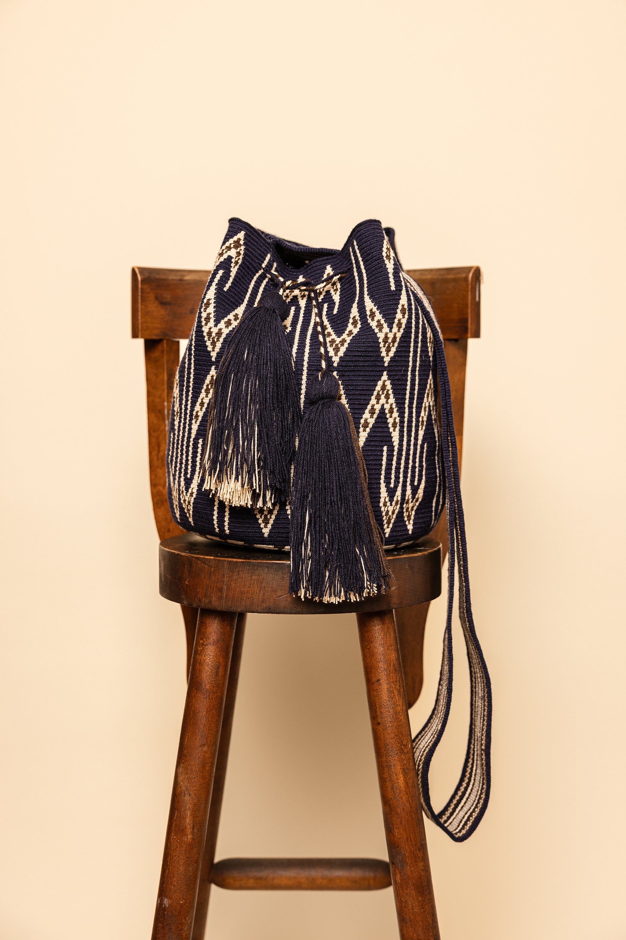 Navy Brown Bone