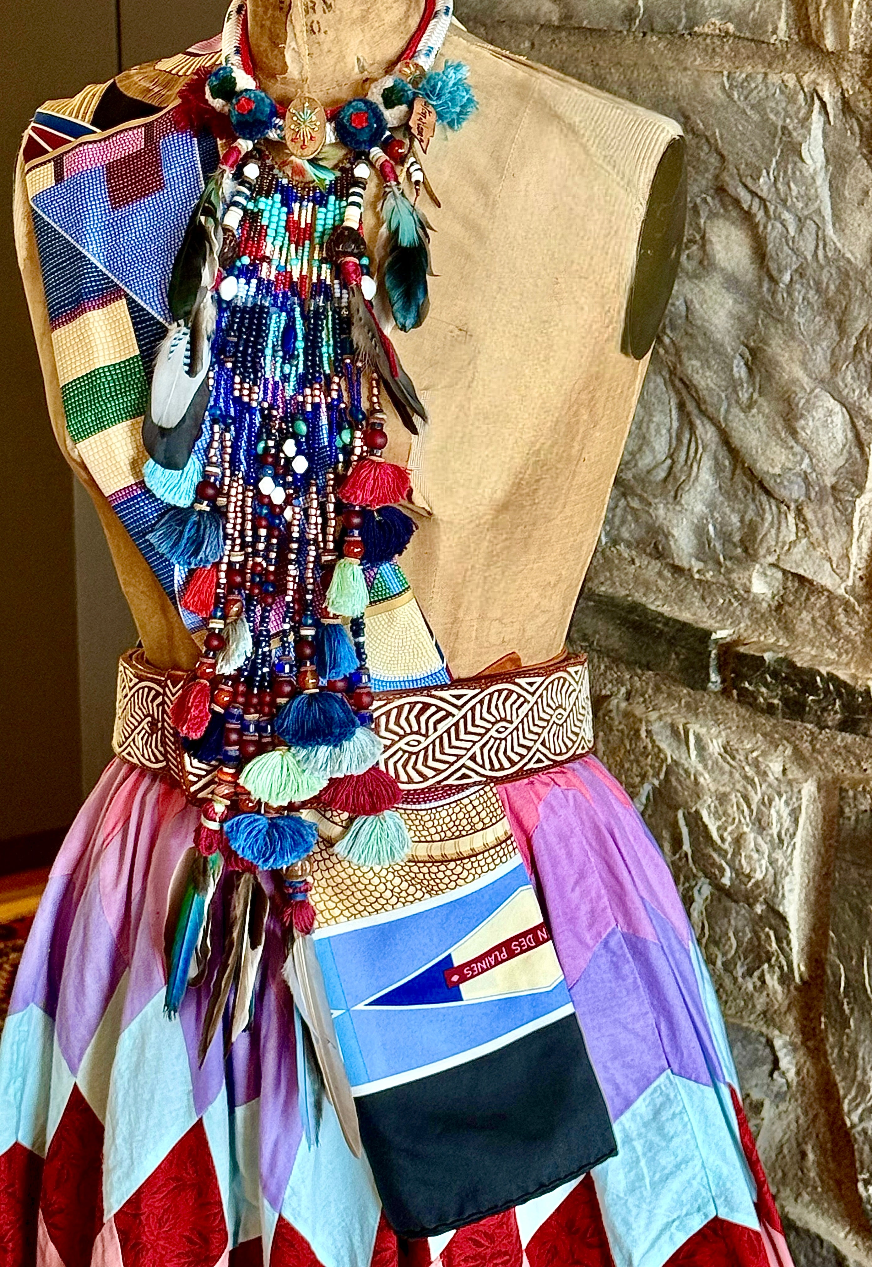 Feather and Beaded Necklace