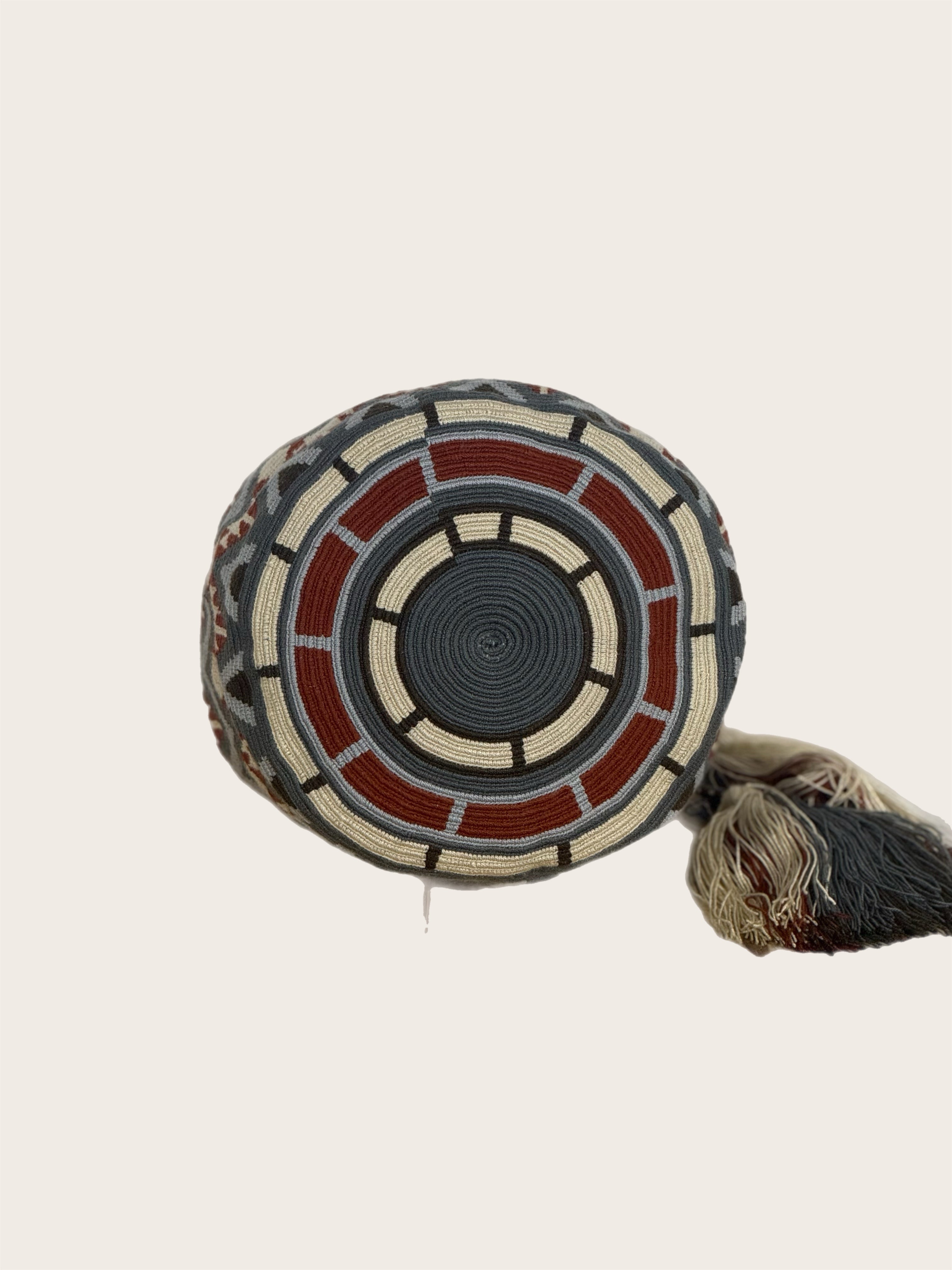 Gray Terracotta Bone Mochila Wayuu Bag