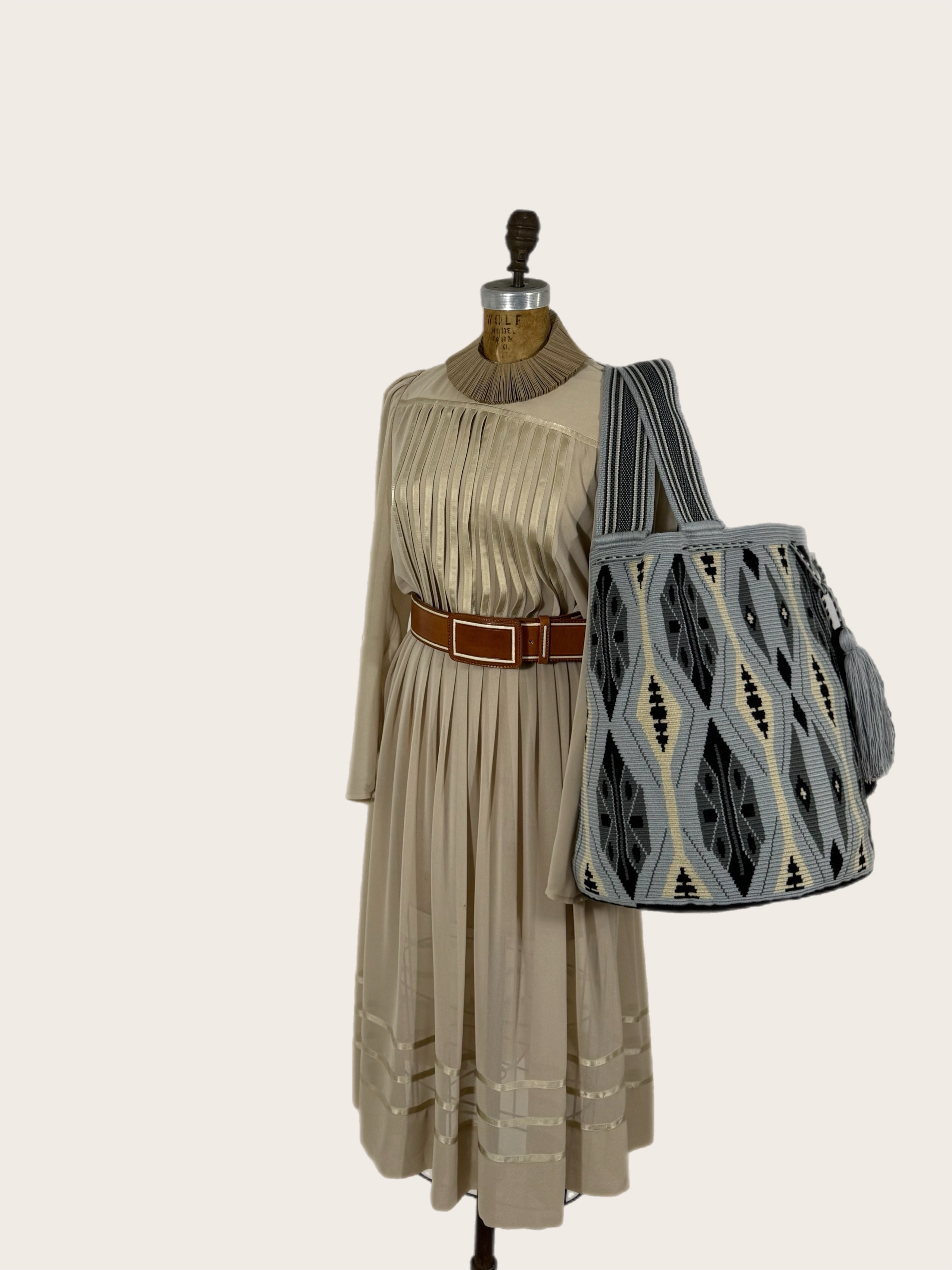 Navy Powder Blue Bone Tote