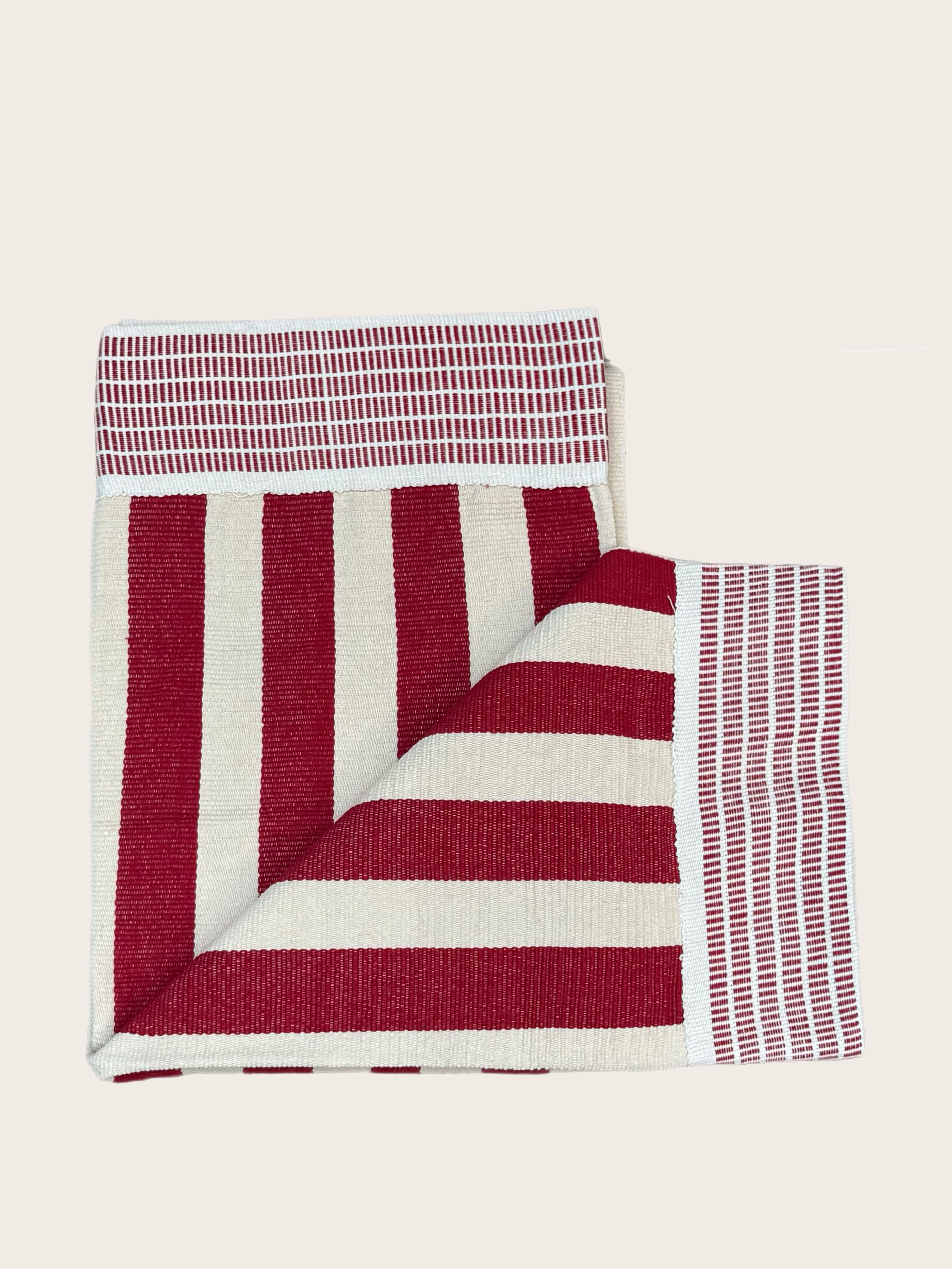 Red and White Stripes Zenu Coverlet