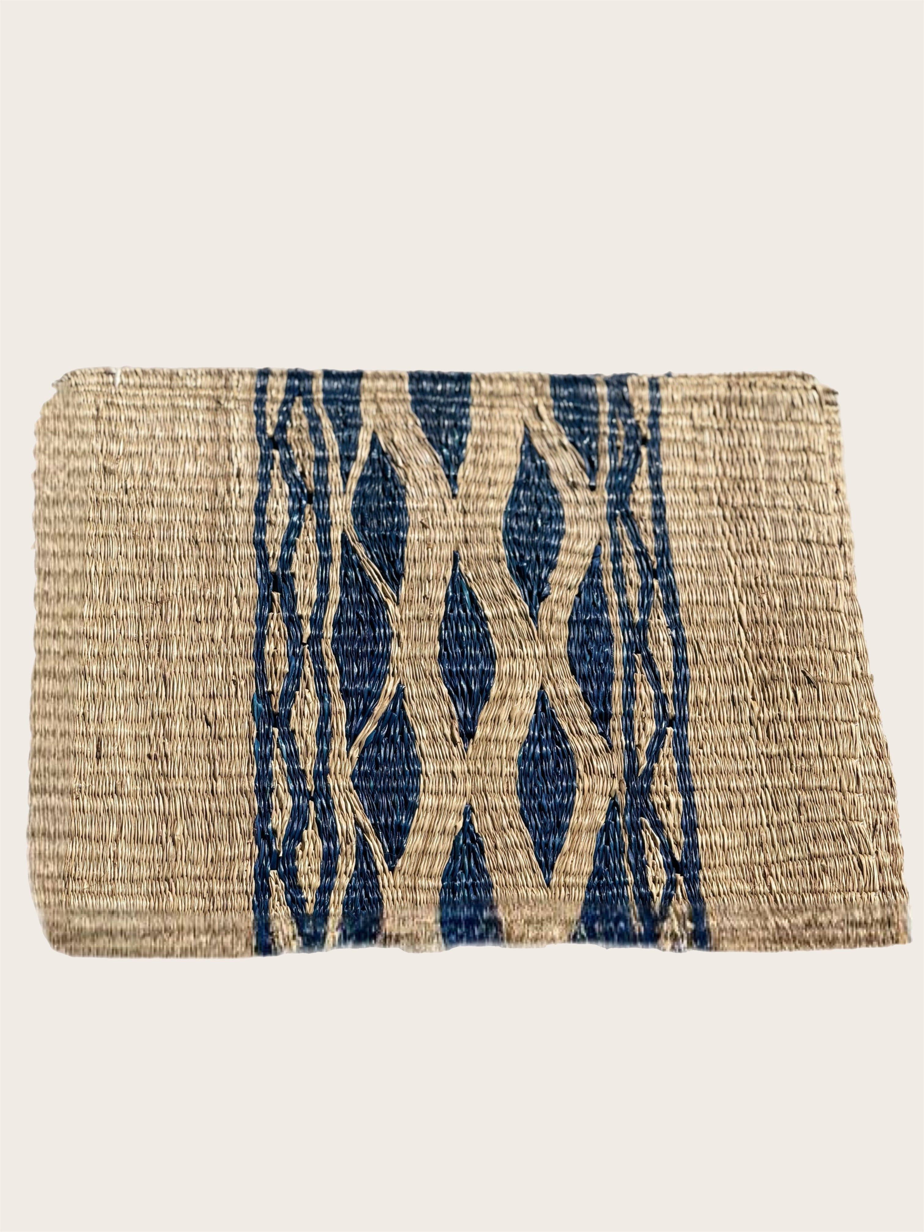 Blue and Straw Icara Palm Placemats