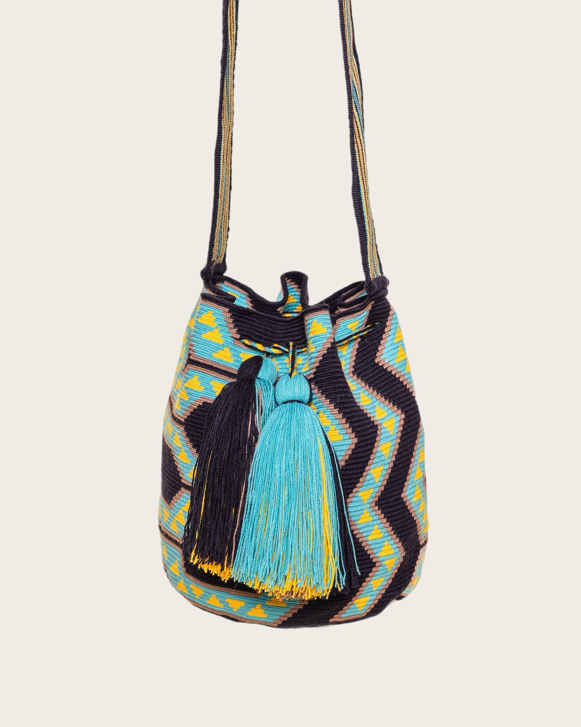 Navy Turquoise Yellow Crossbody