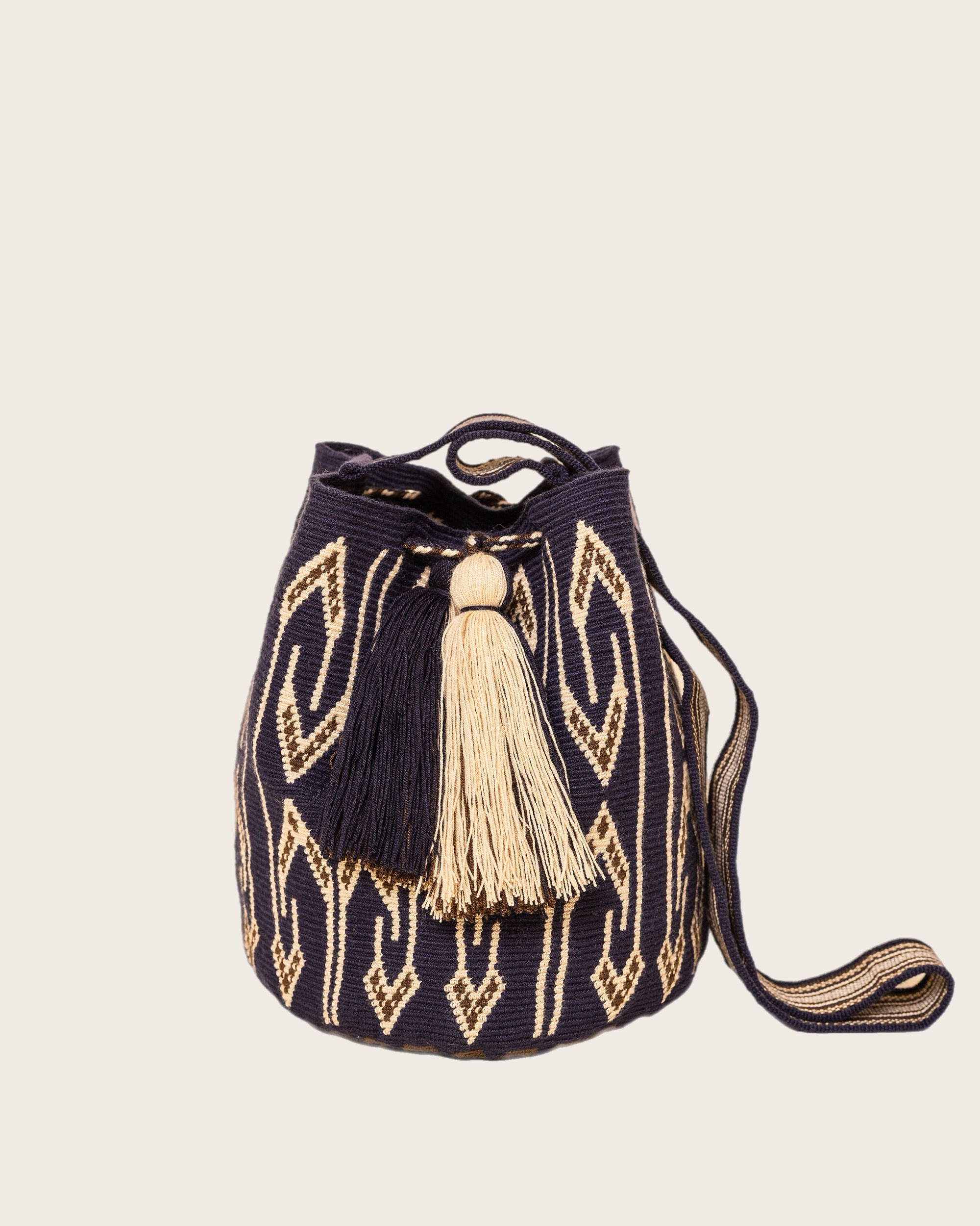 Navy Brown Bone Crossbody