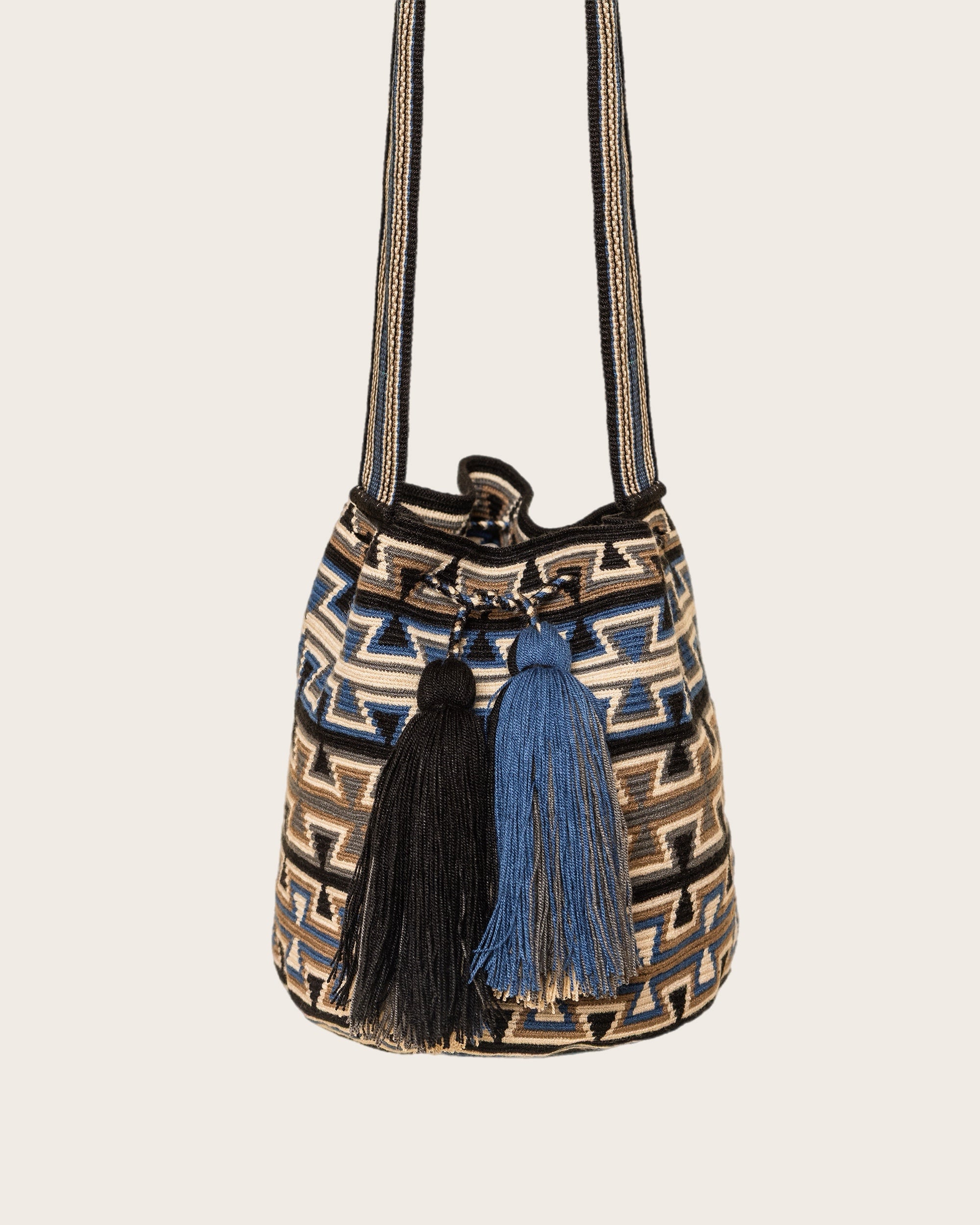 Navy Gray Bone Crossbody