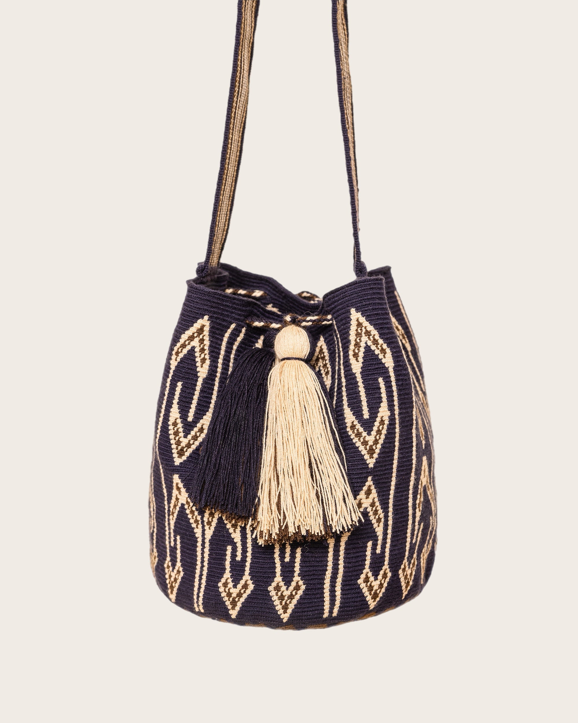 Navy Brown Bone Crossbody