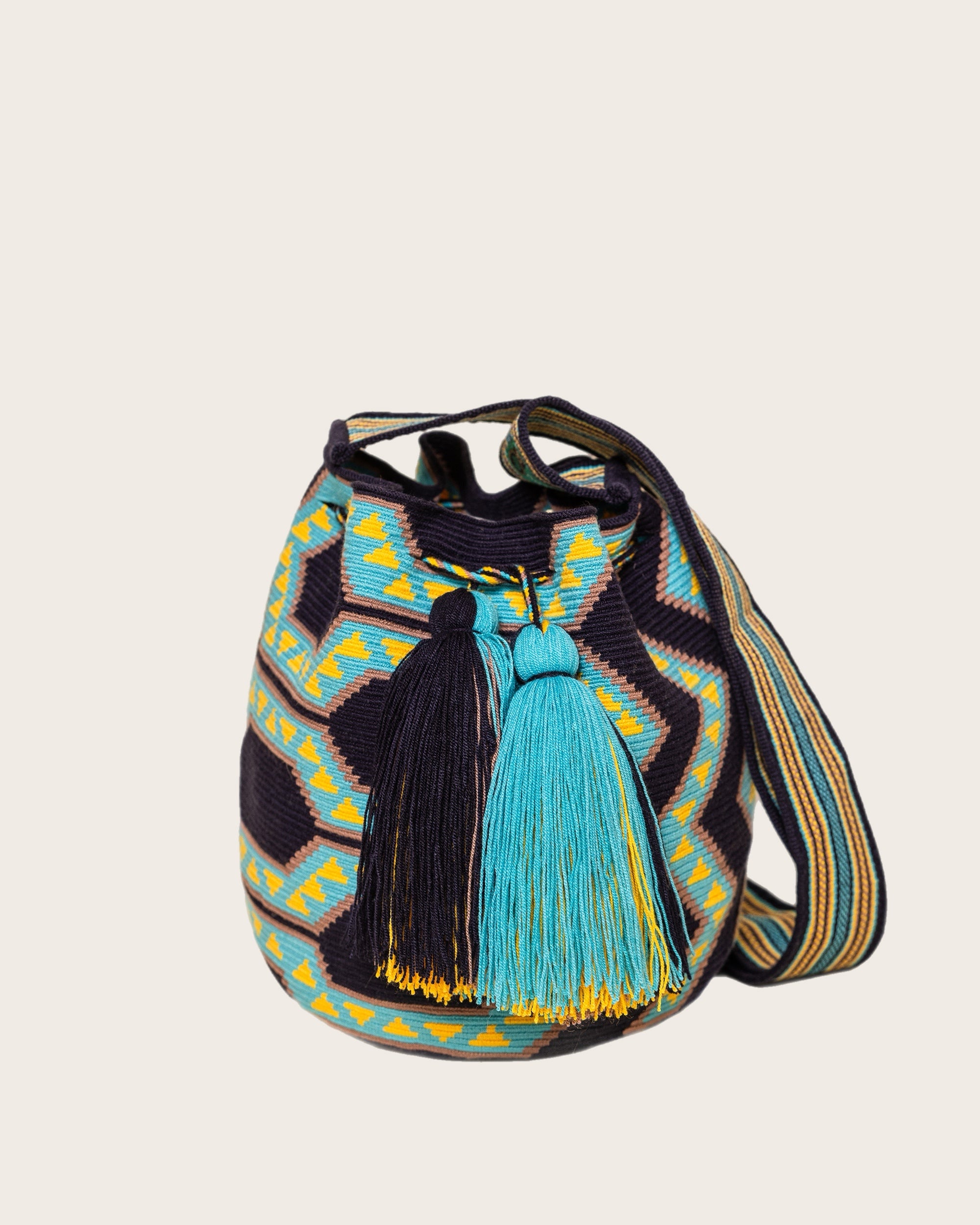 Navy Turquoise Yellow Crossbody