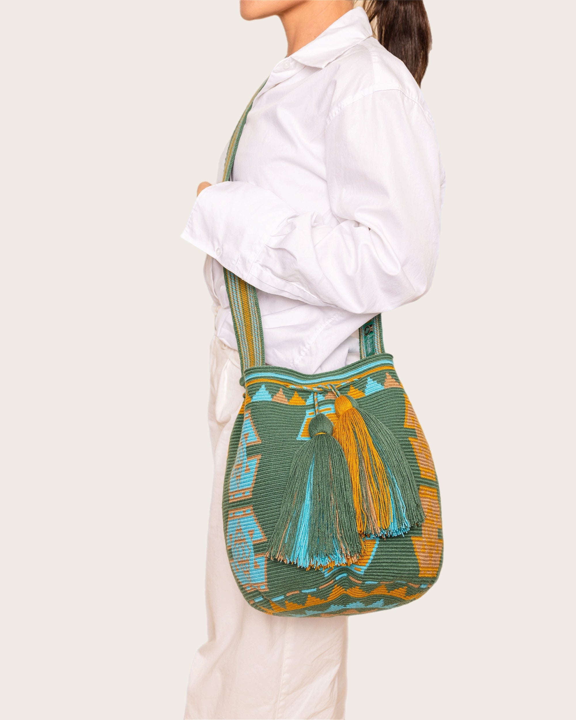 Jade Turquoise Gold Crossbody
