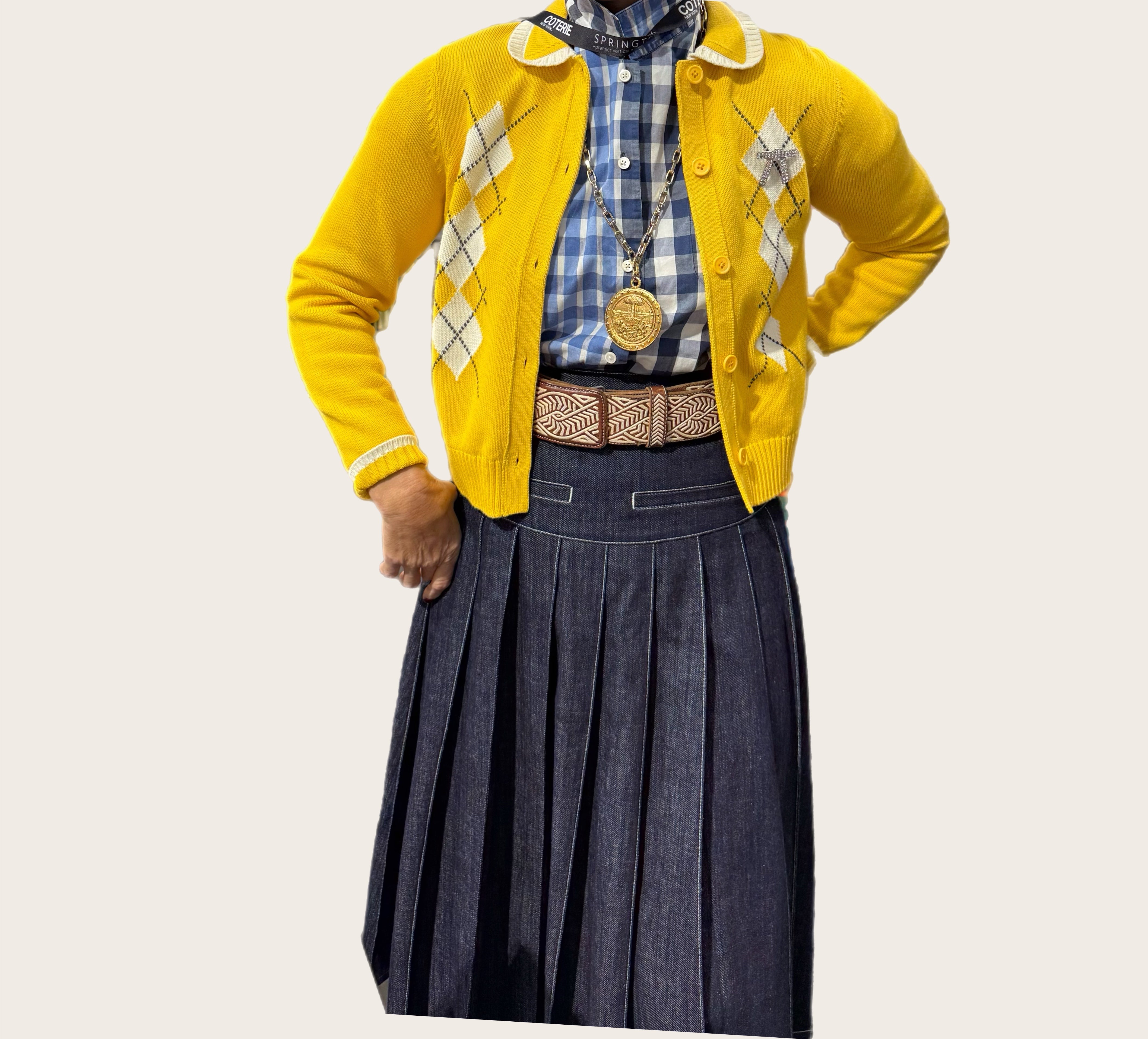 Denim Pleated Skirts