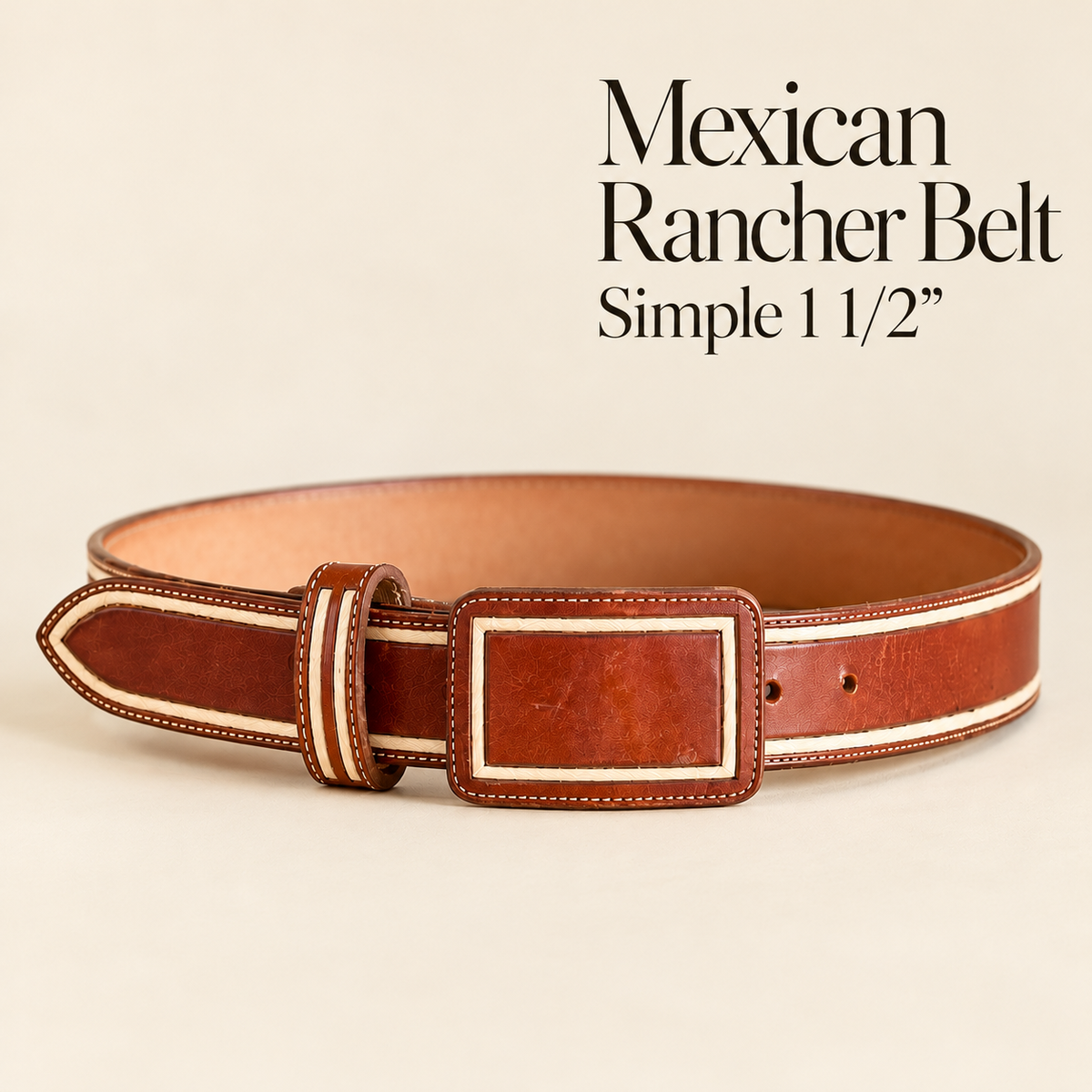 Mexican Rancher Belt, Simple 1 1/2"