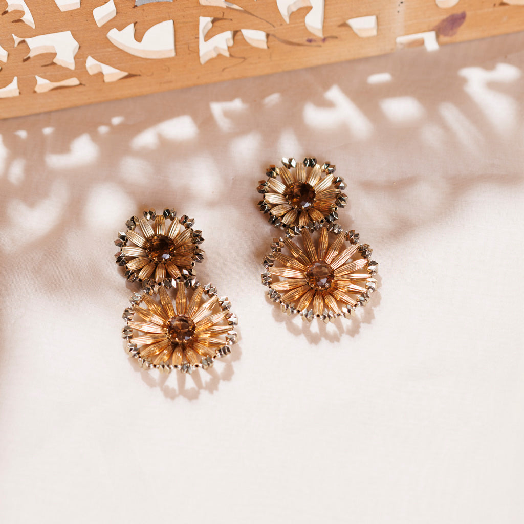 Italian Double Flower Earrings