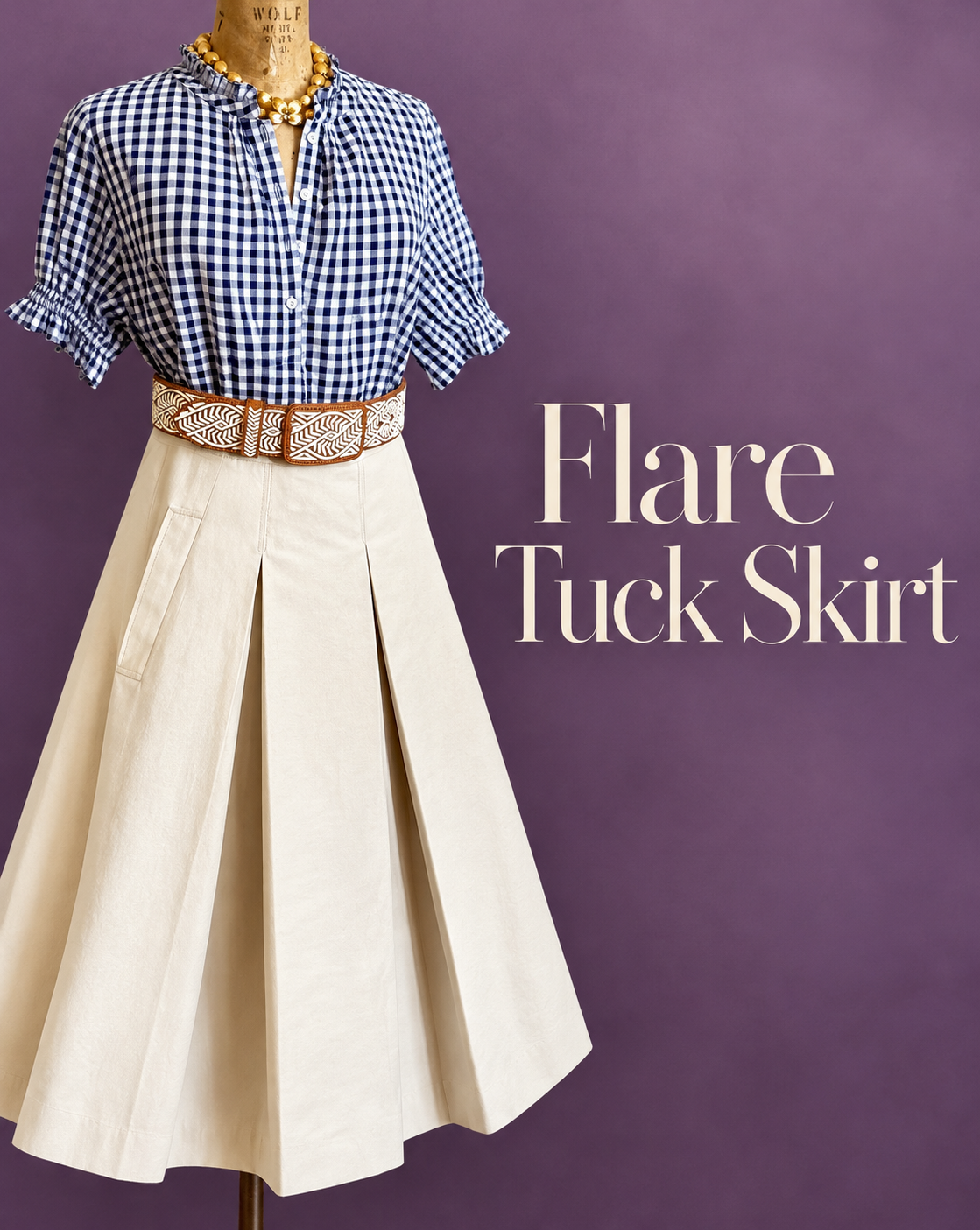 Flare Tuck Skirt