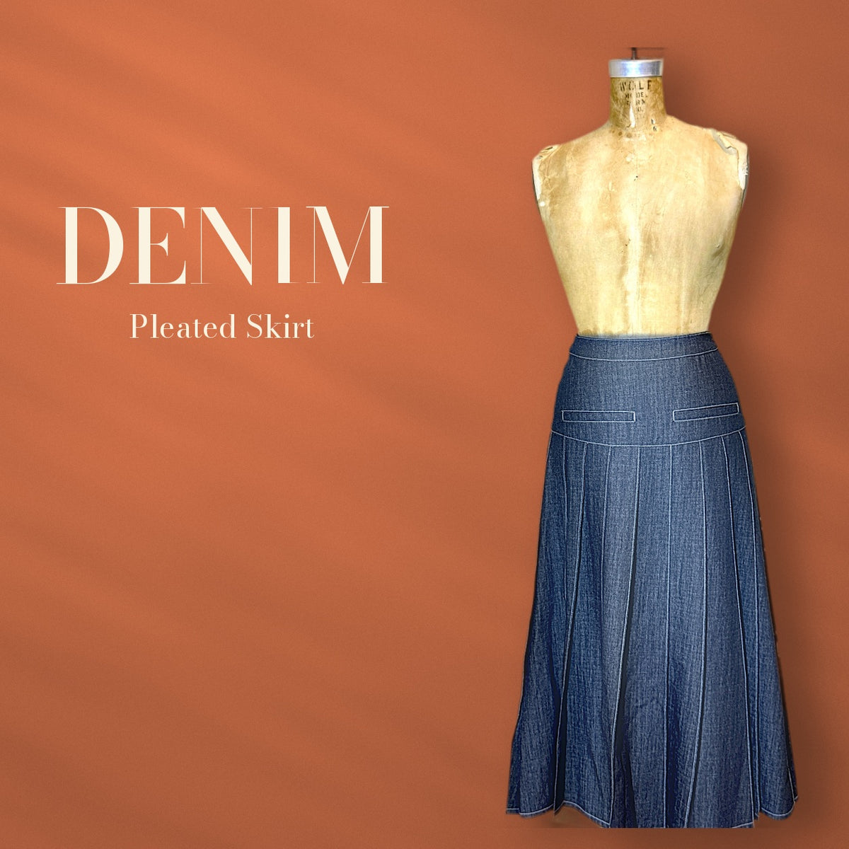 Denim Pleated Skirts