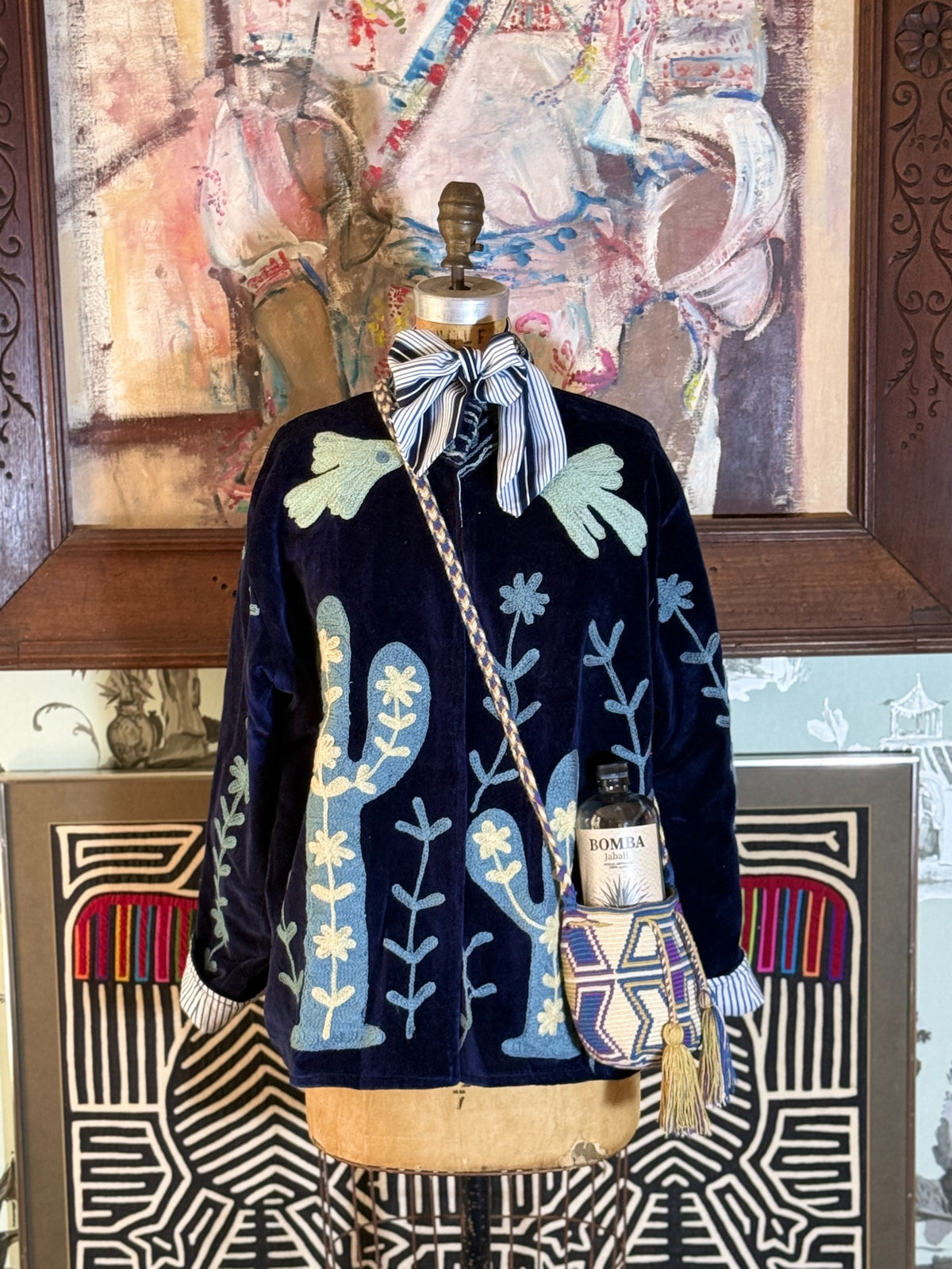 Velvet Cactus Embroidered Jacket front