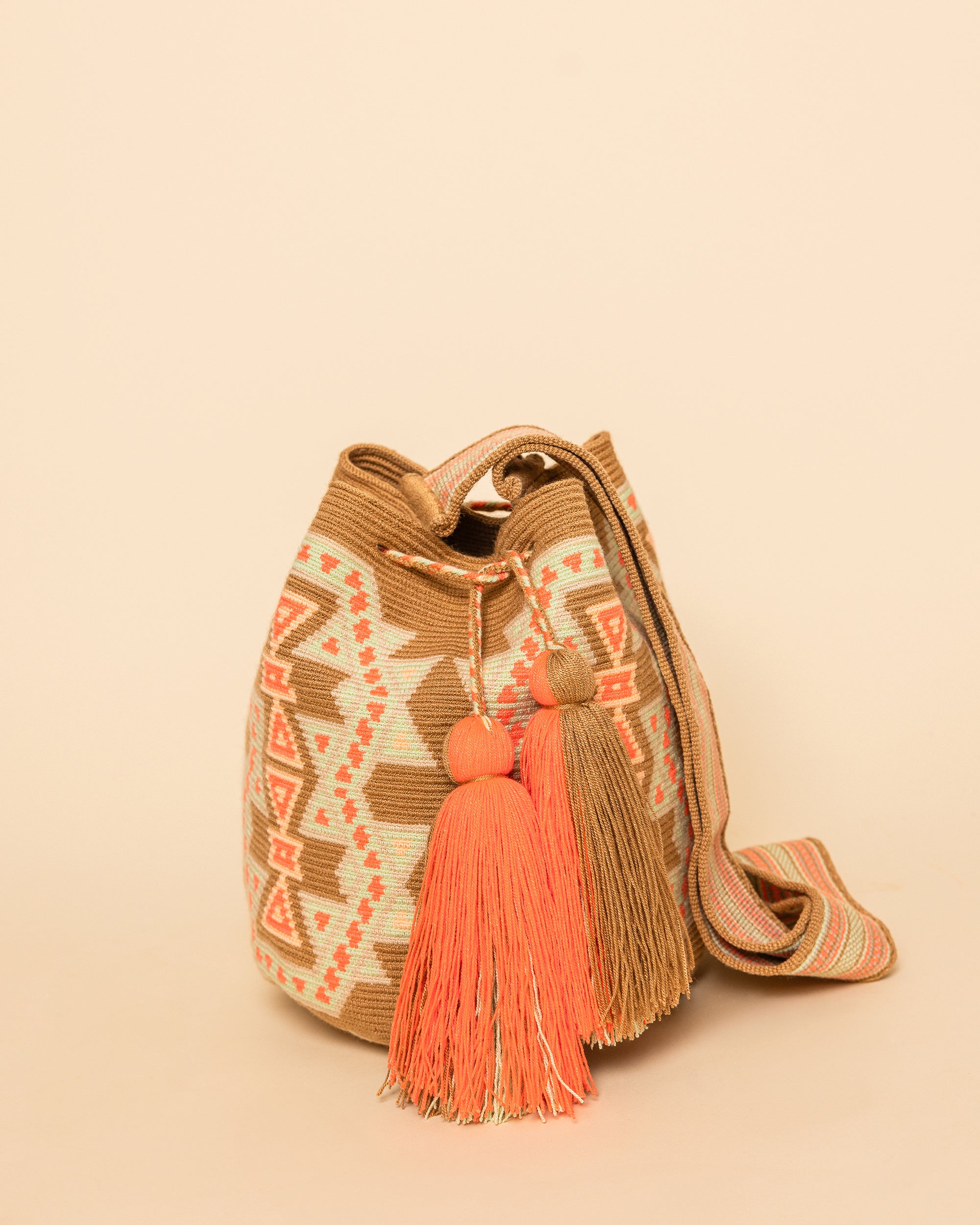Taupe Pink Lime WAYUU Bag