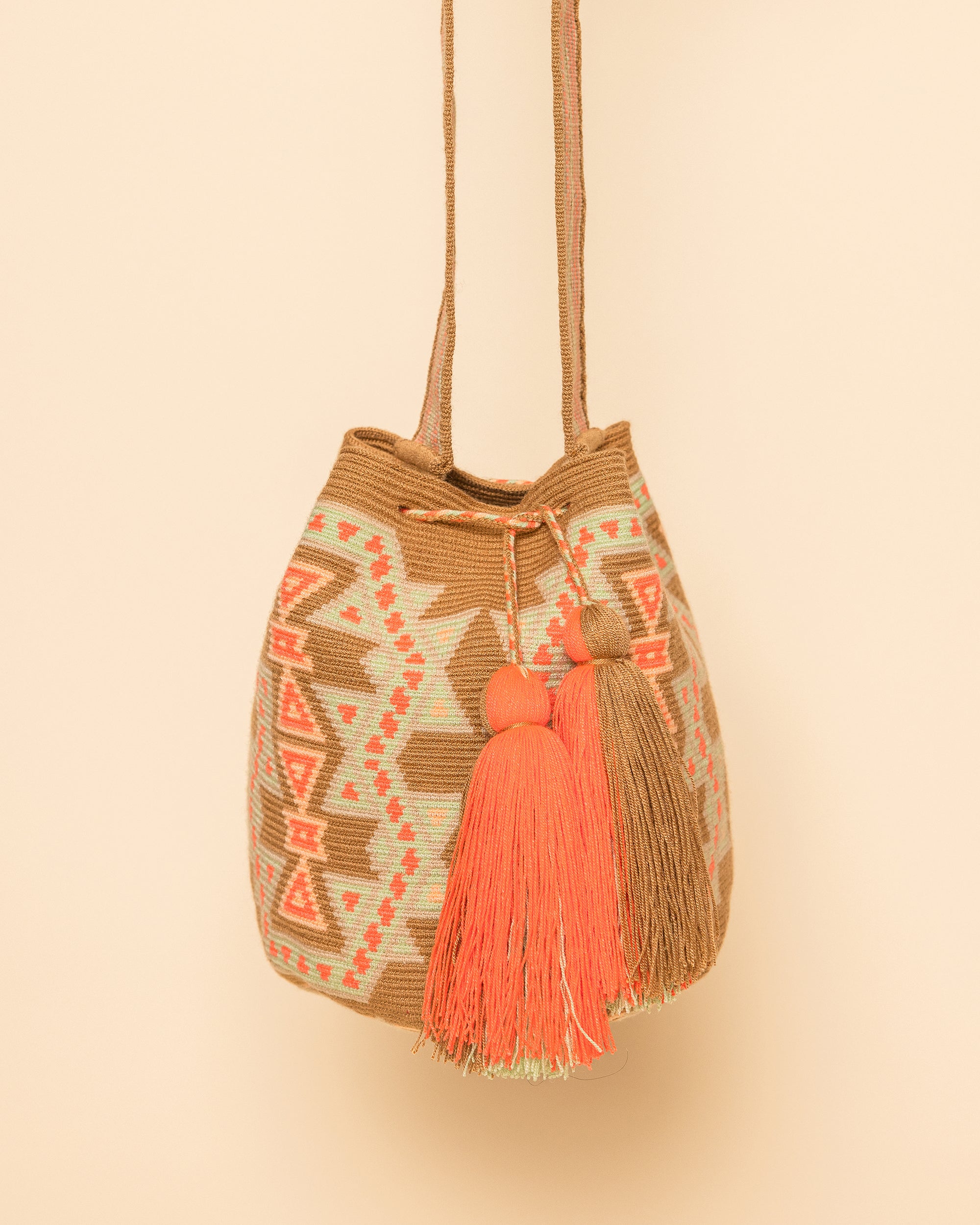 Taupe Pink Lime WAYUU Bag