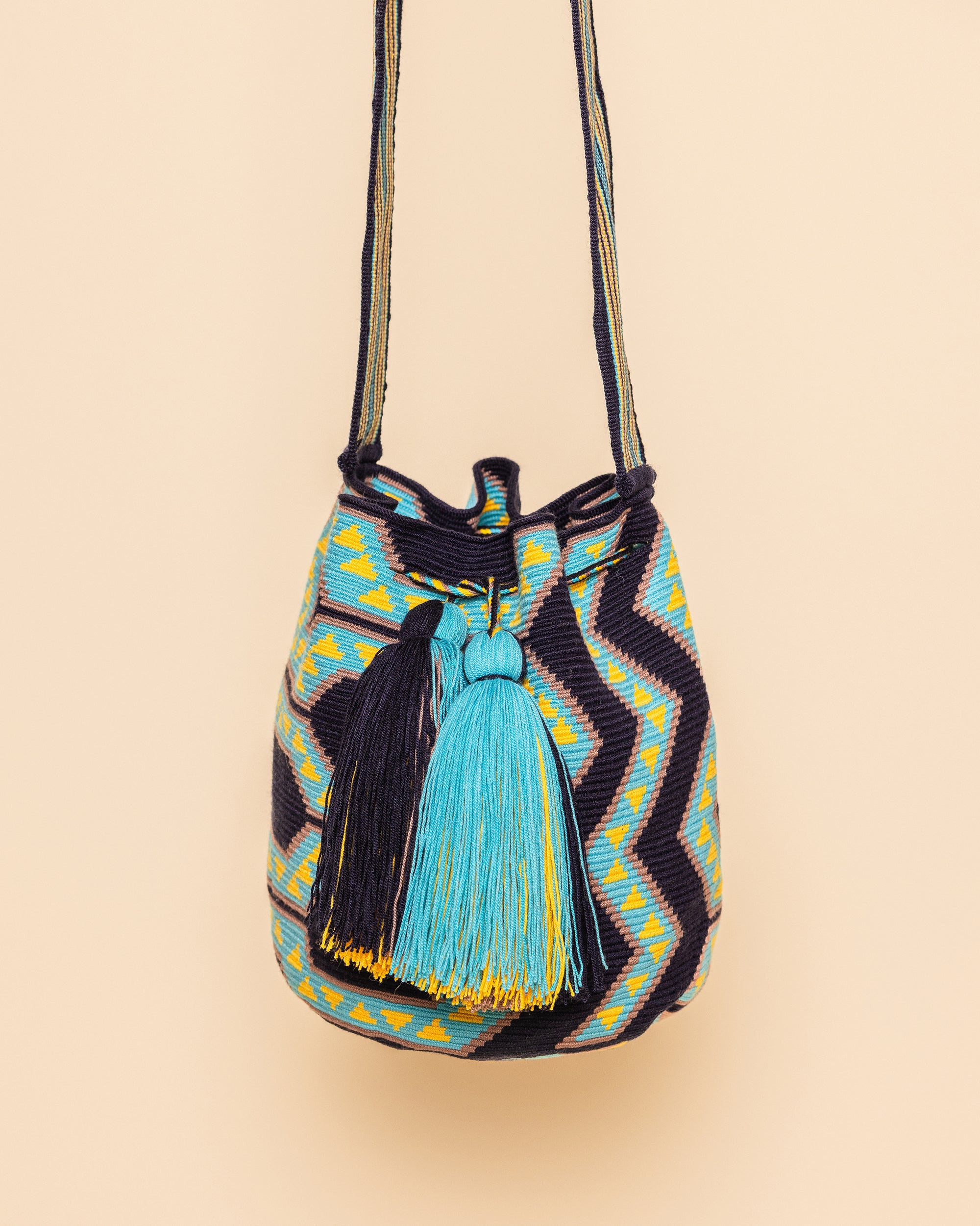 Navy Turquoise Yellow WAYUU Bag