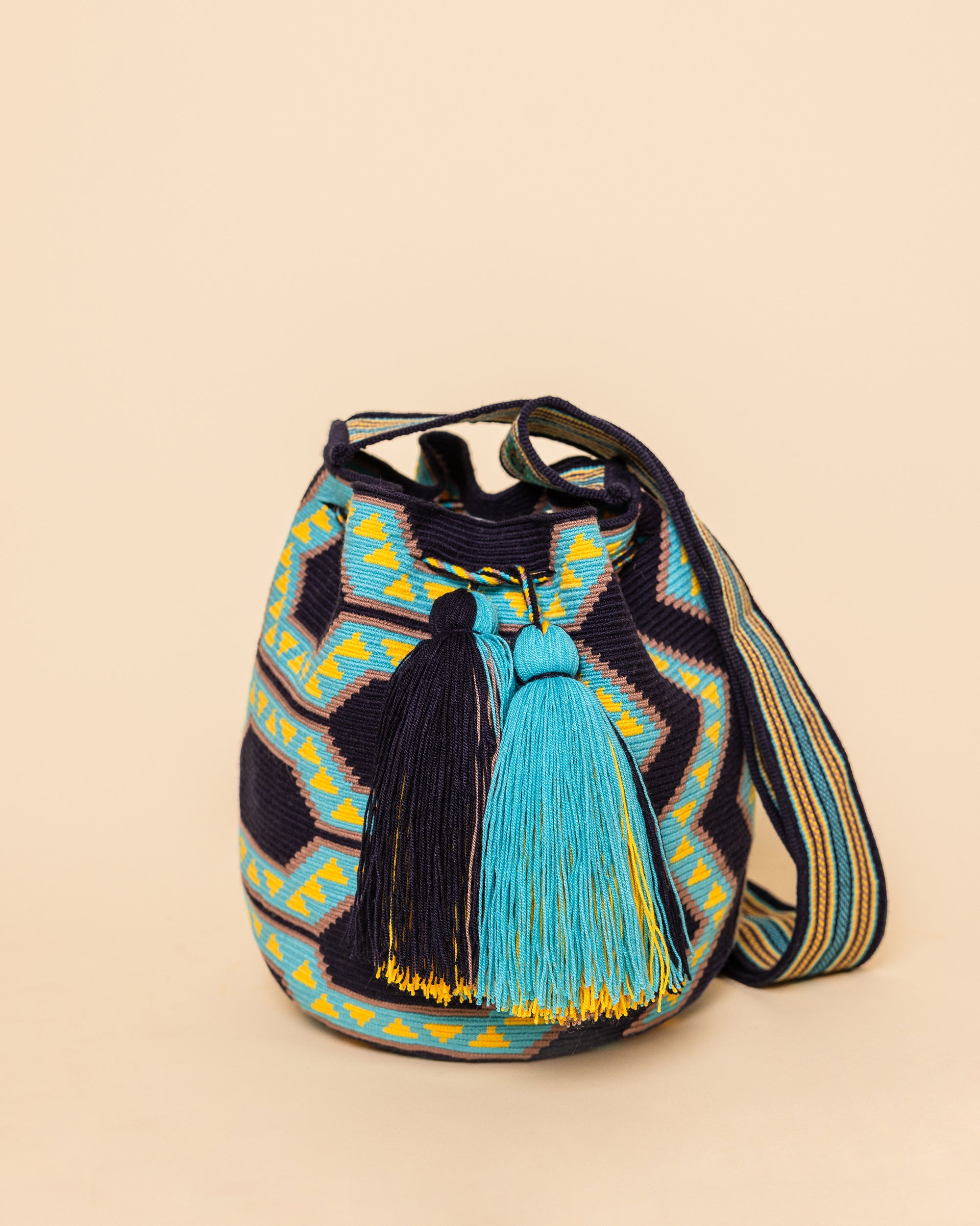 Navy Turquoise Yellow WAYUU Bag