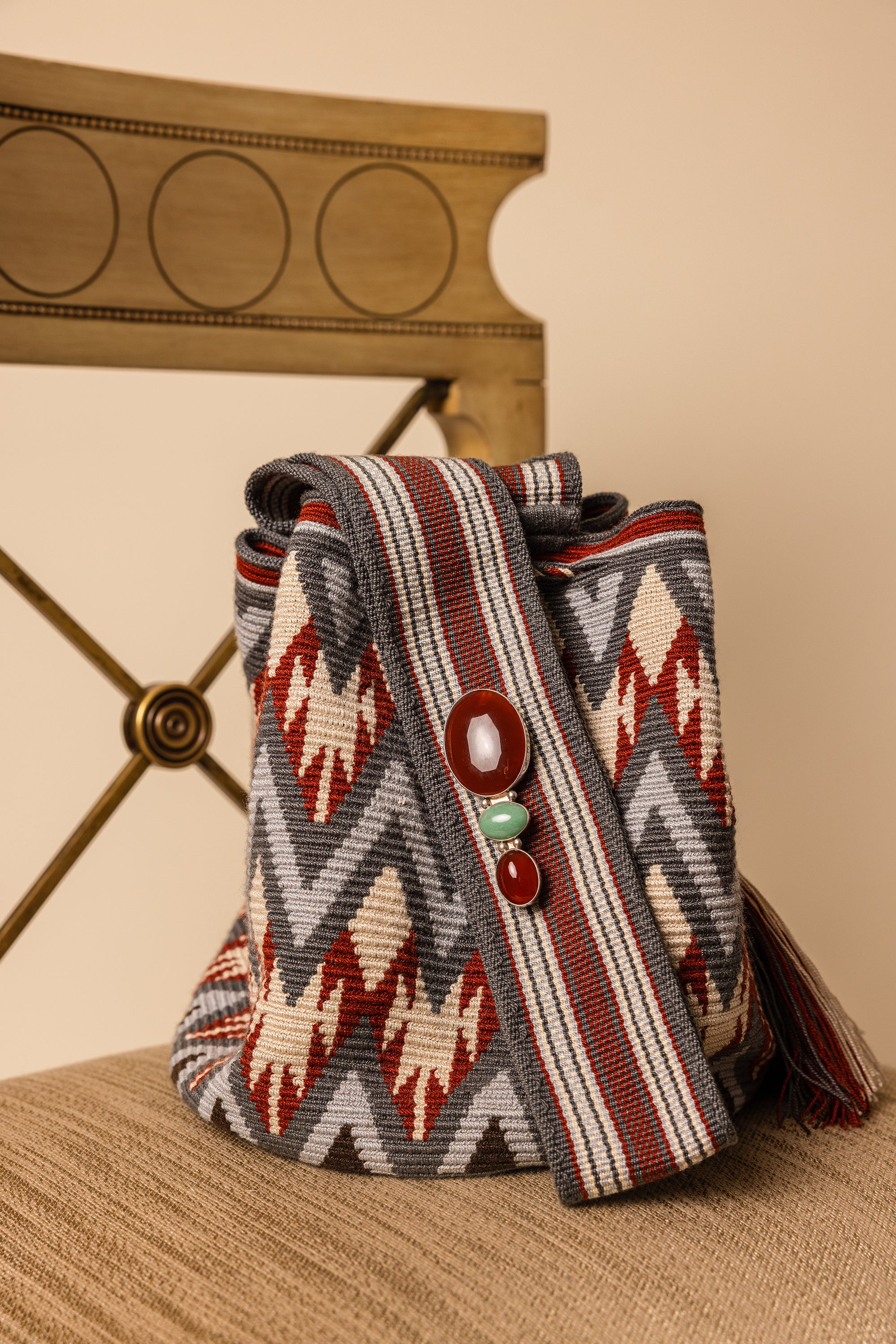 Gray Terracotta Bone Crossbody