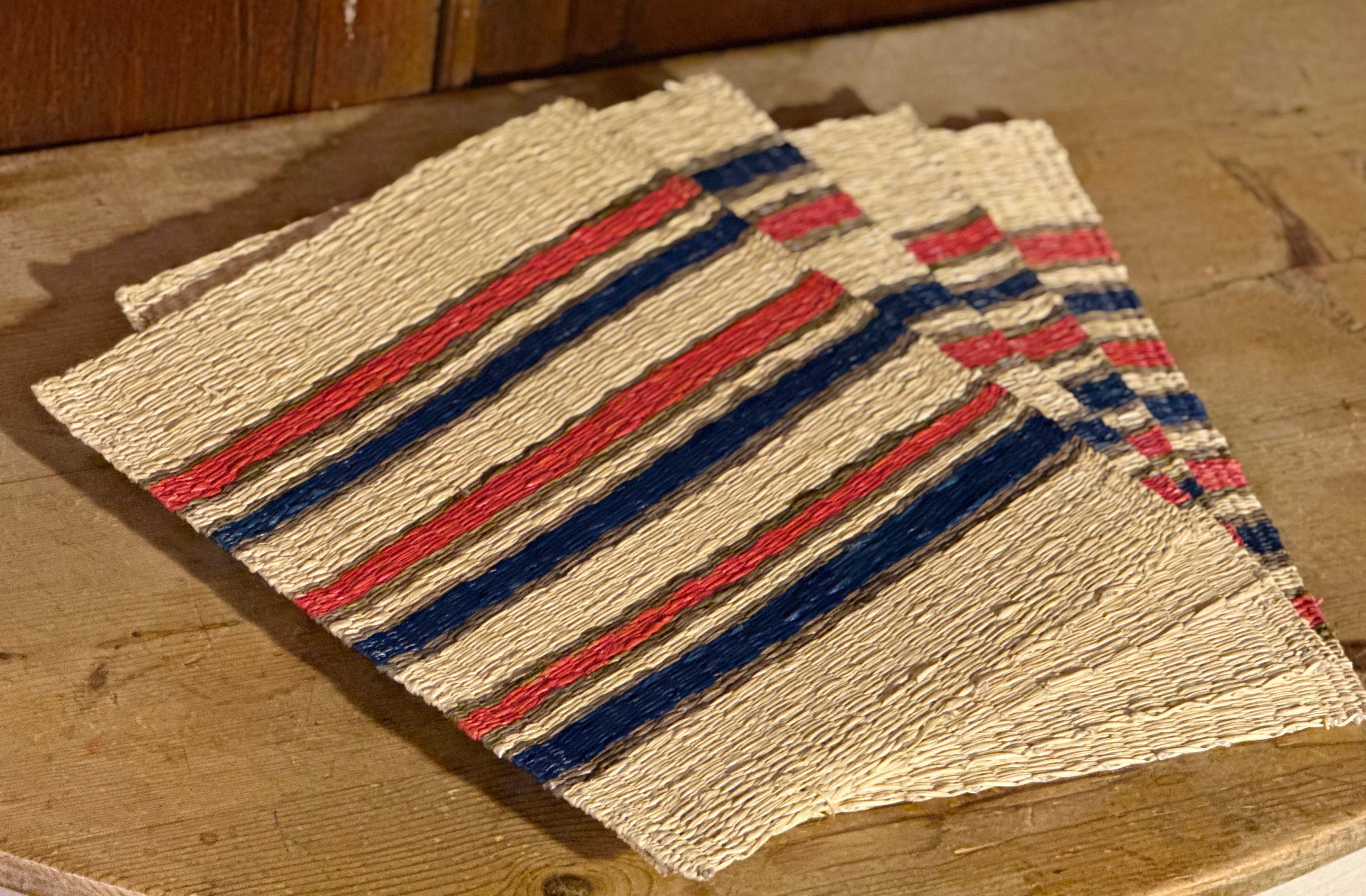 Blue and Red Icara Palm Placemats