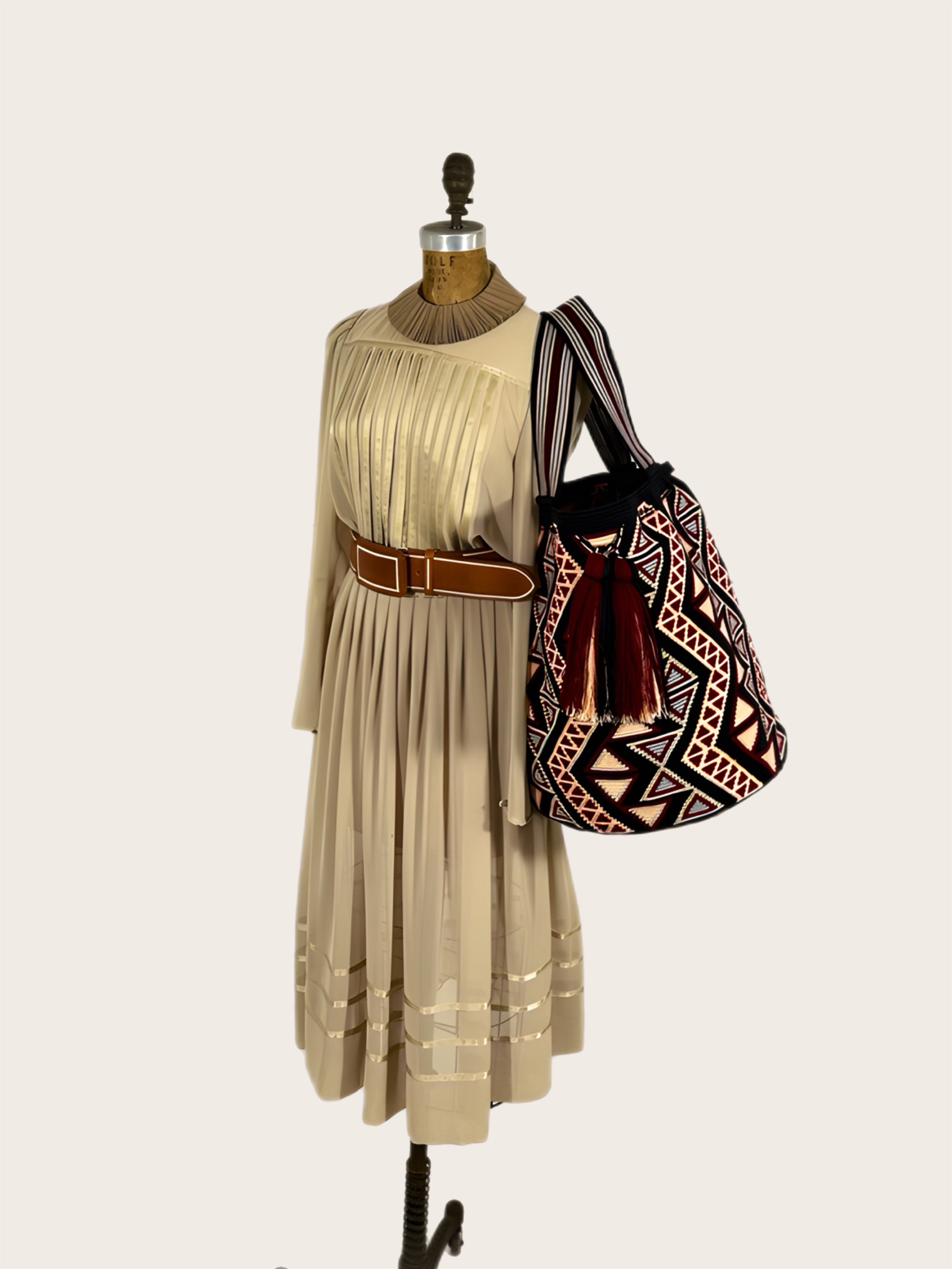 Black Pink Bone Tote