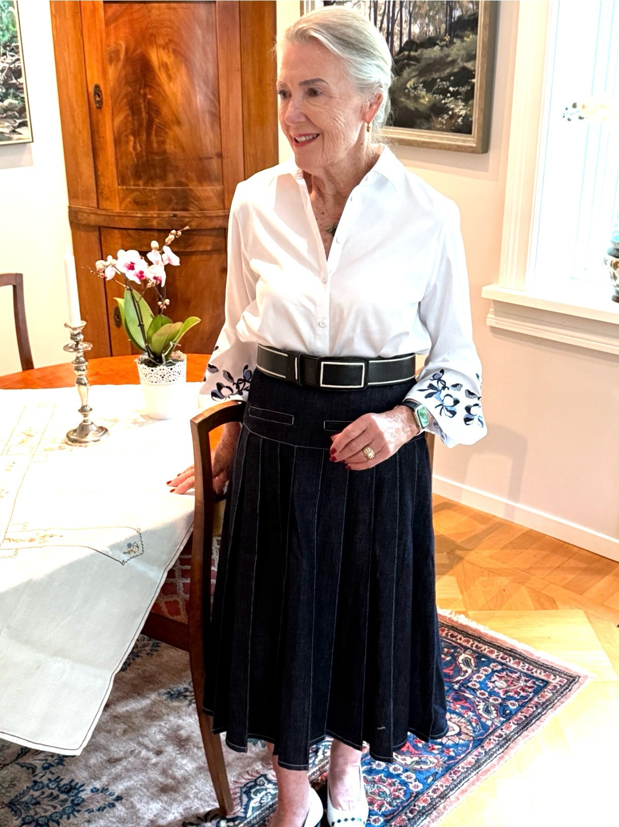 Denim Pleated Skirts