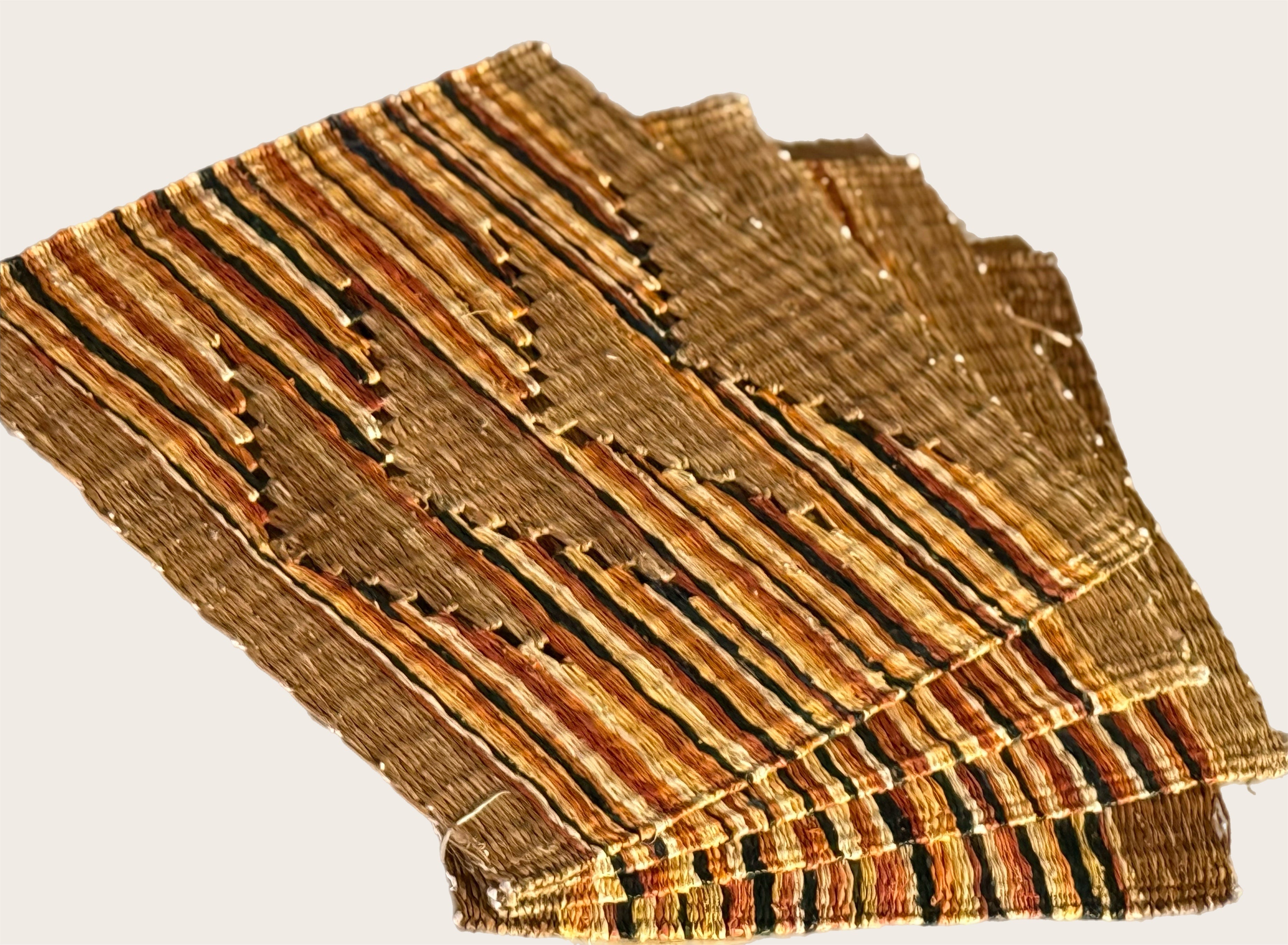 Brown Orange and Straw Icara Palm Placemats