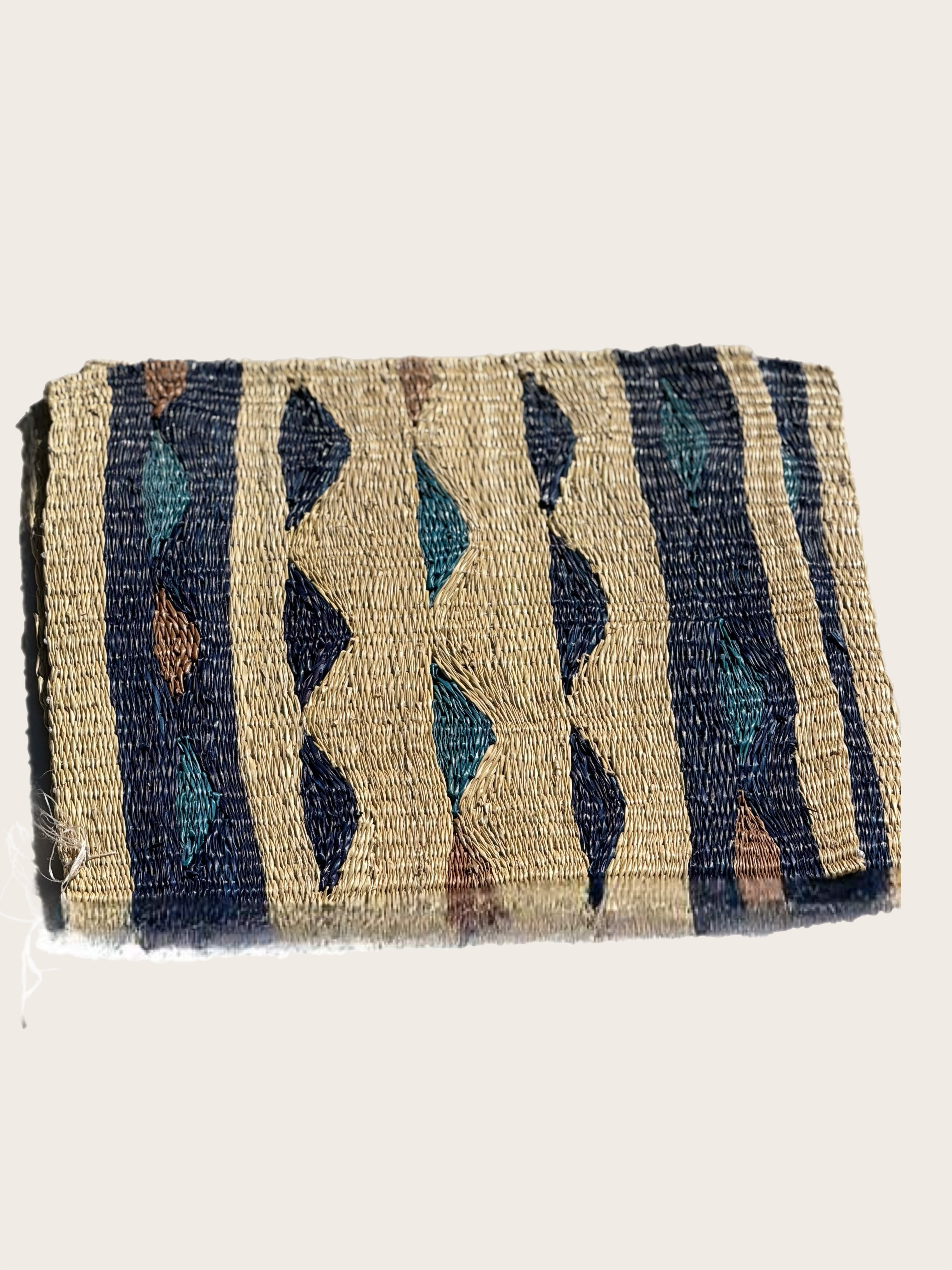 Blue Brown and Straw Icara Palm  Placemats