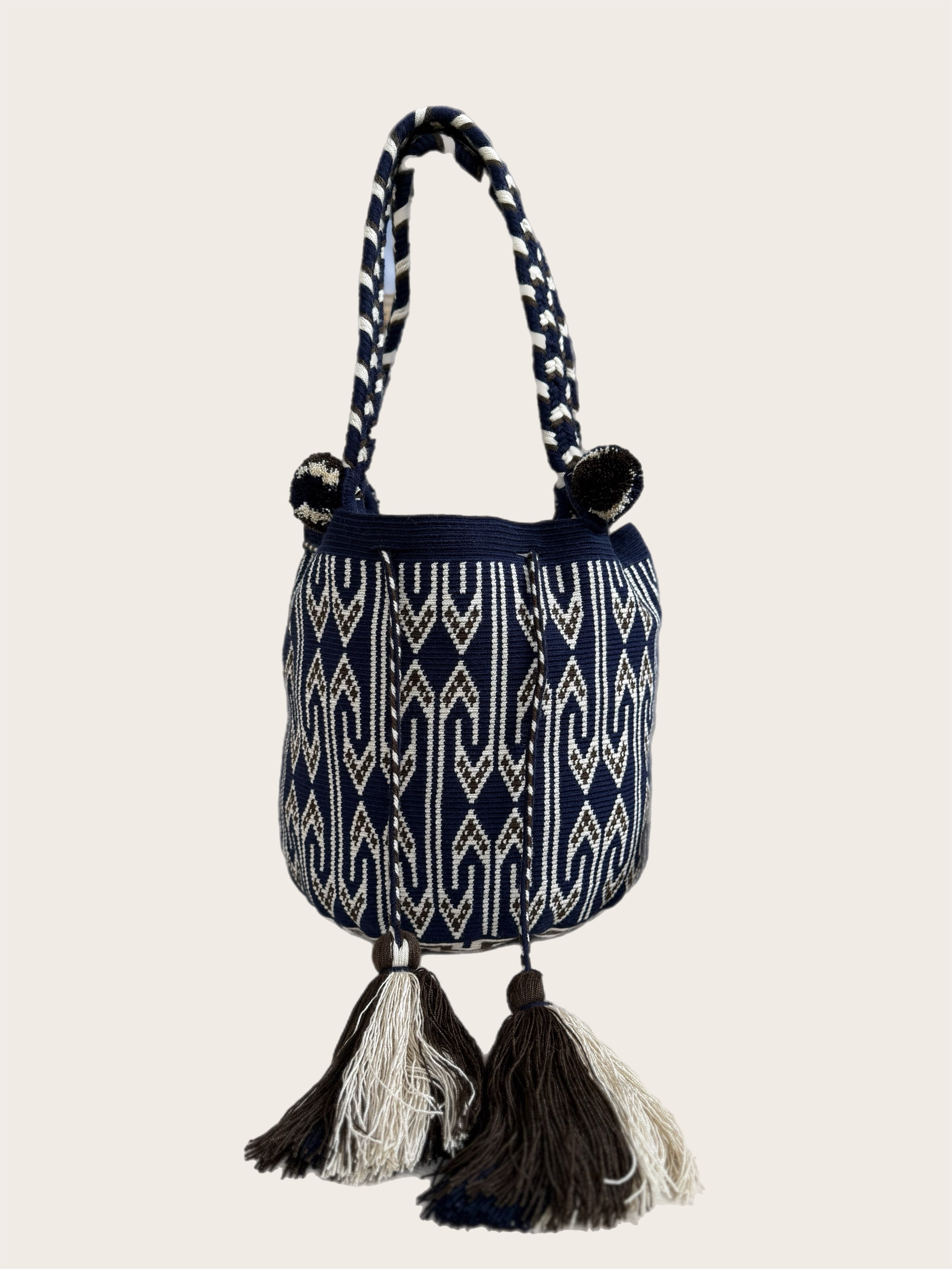 Navy Brown and Bone Especial Mochila Bag