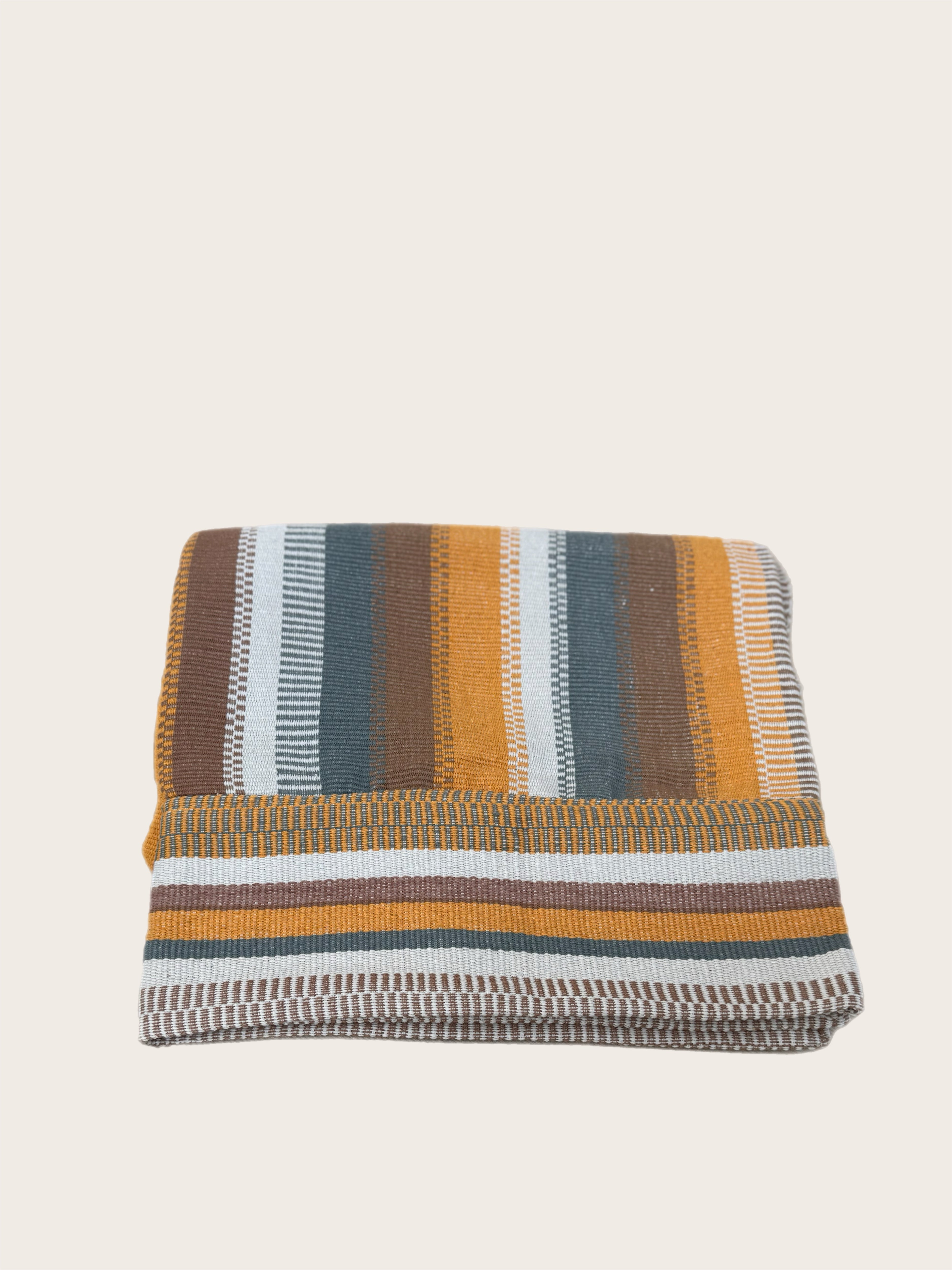 Orange Brown and Gray Zenu Coverlet