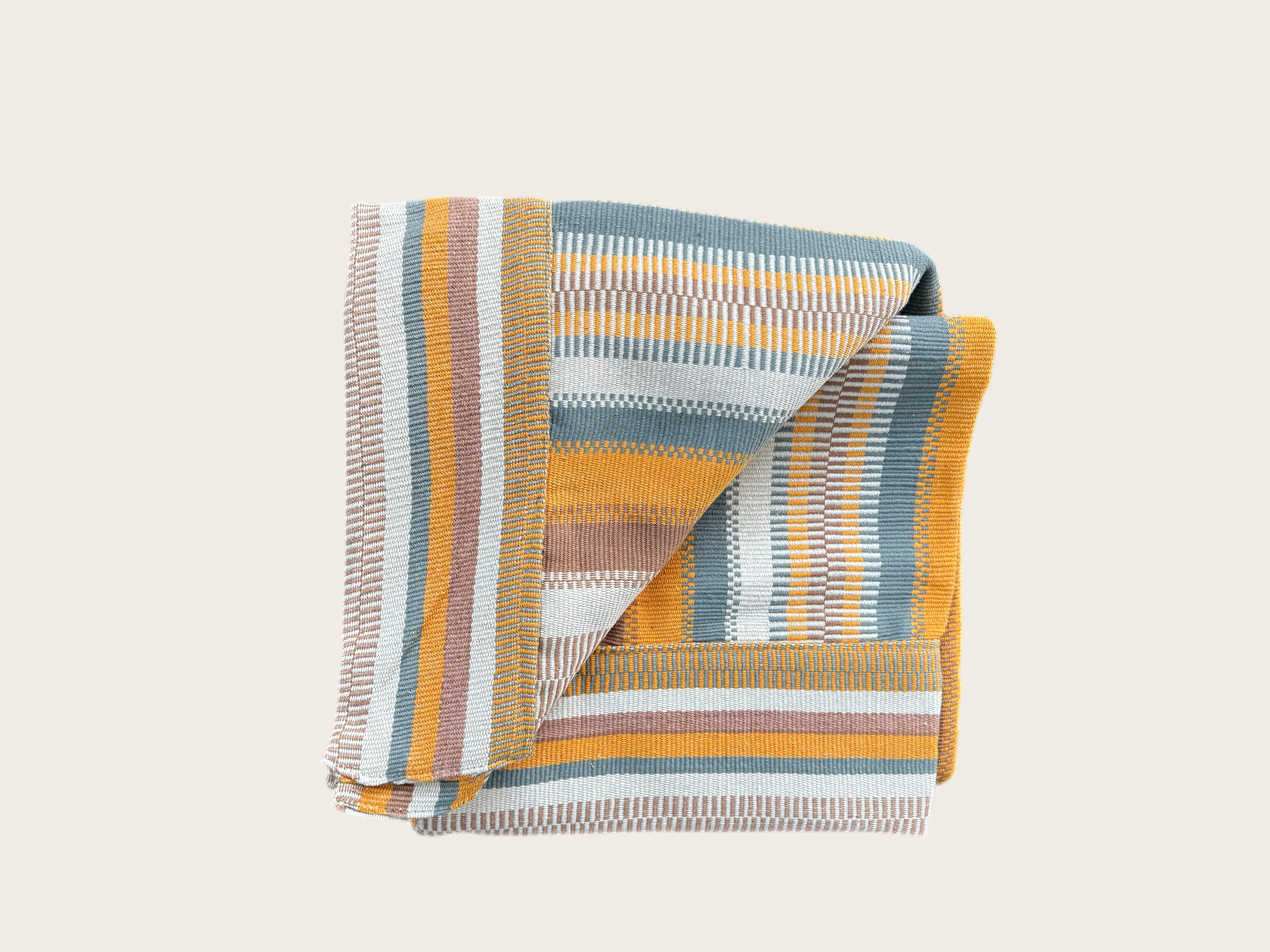 Orange Brown and Gray Zenu Coverlet