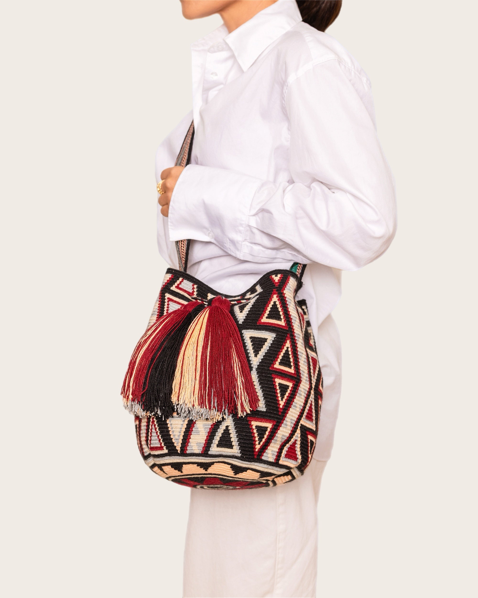 Black Pink Bone Crossbody
