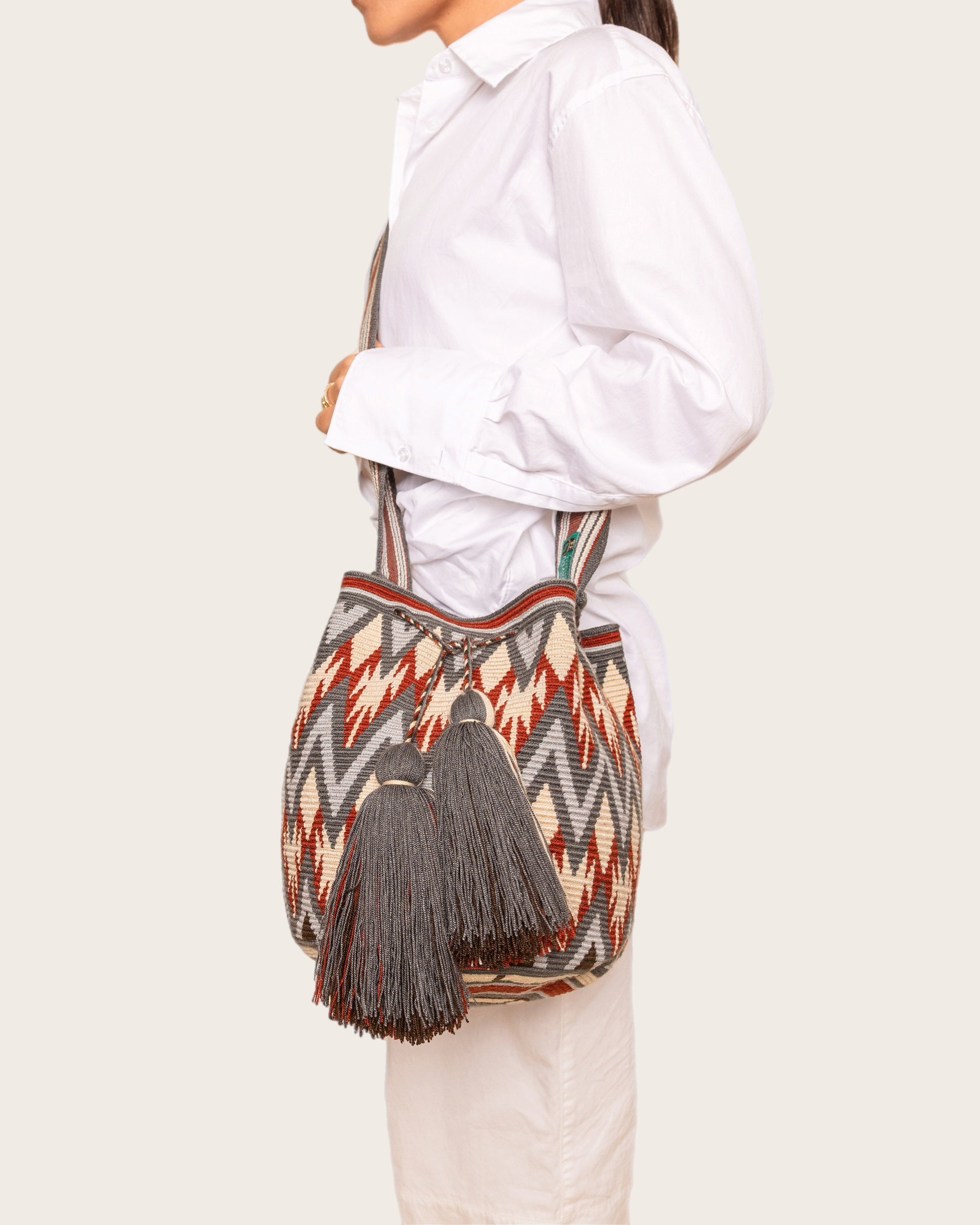 Gray Terracotta Bone Crossbody