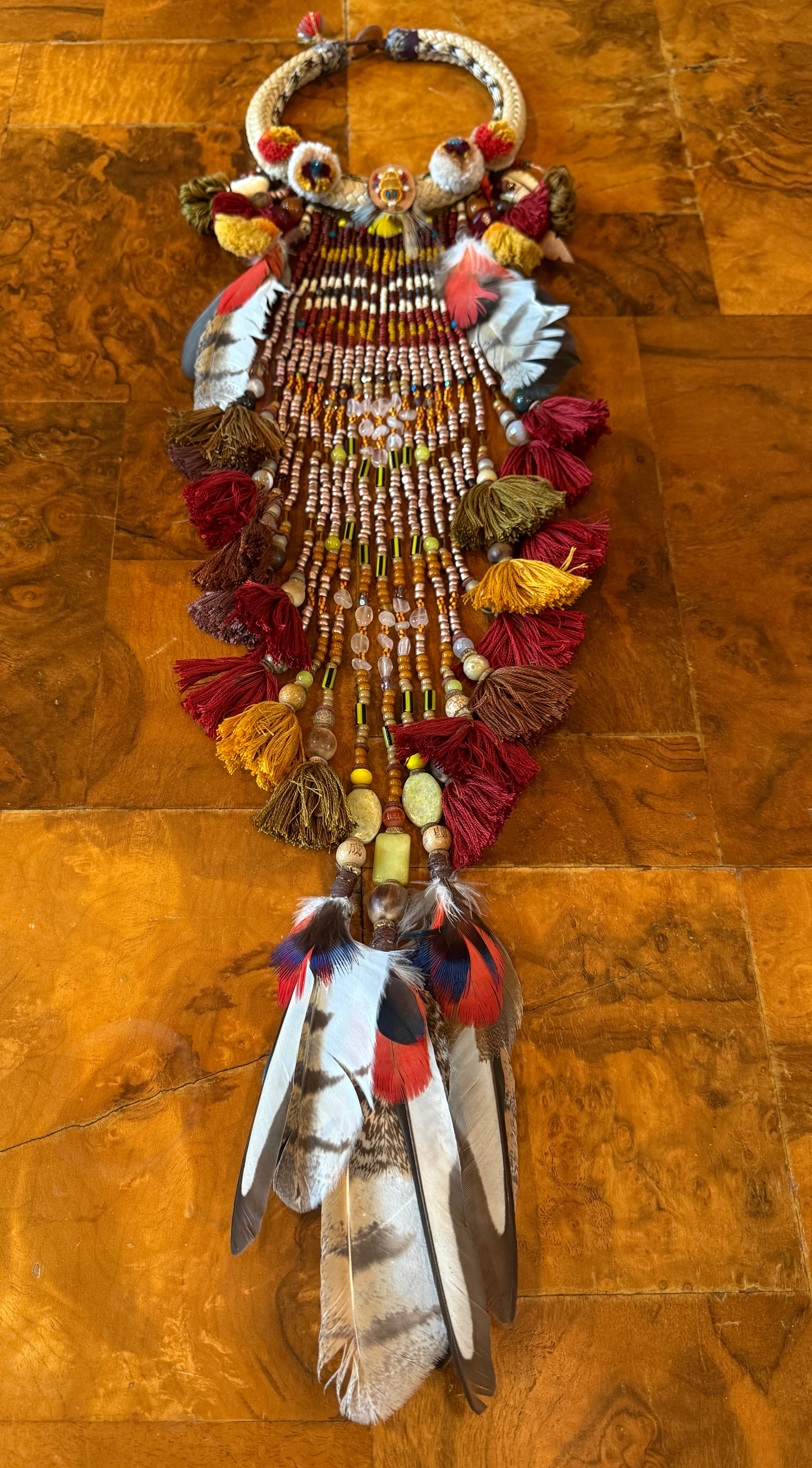 Feather and Beaded Necklace