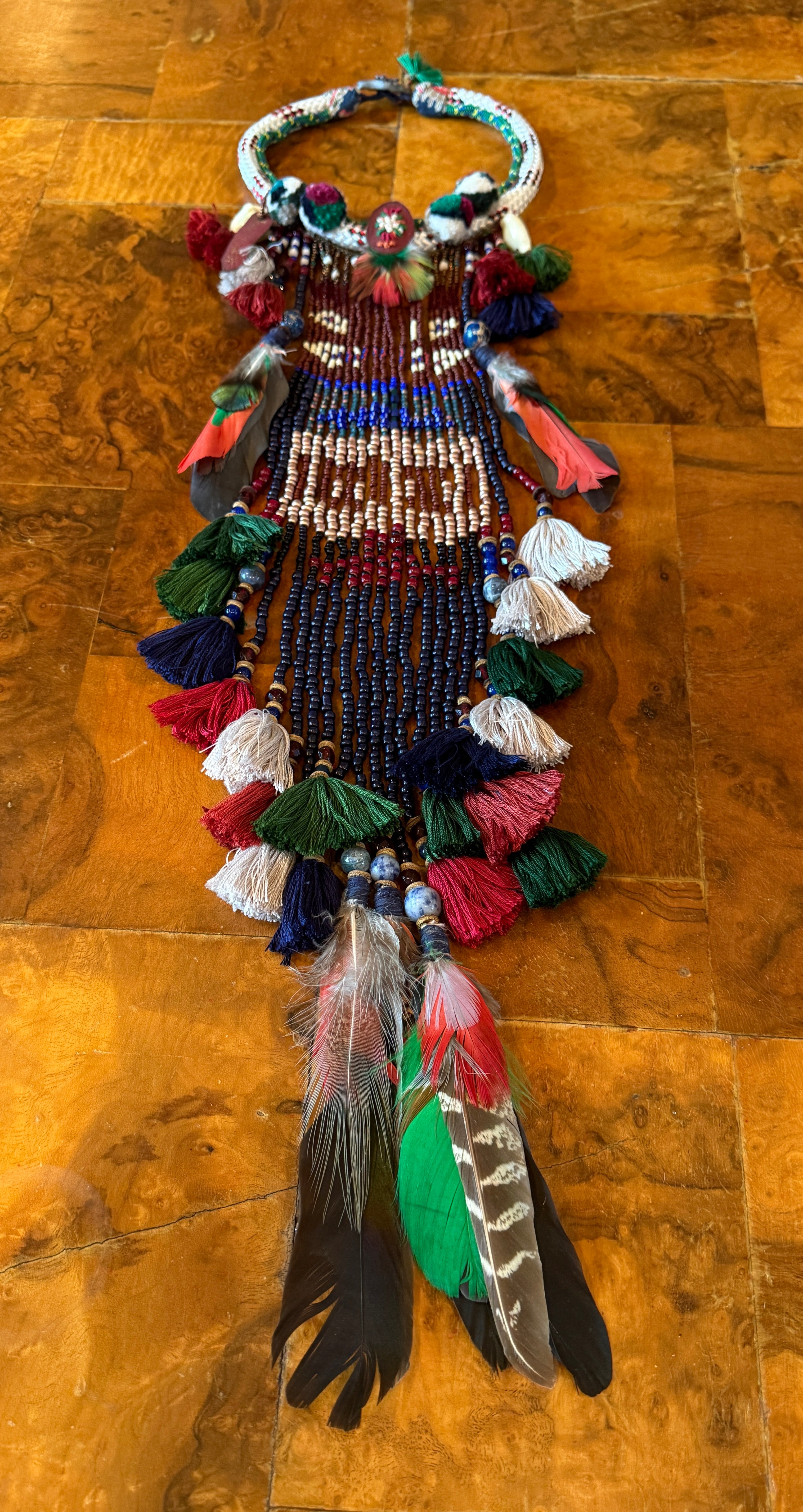 Feather and Beaded Necklace