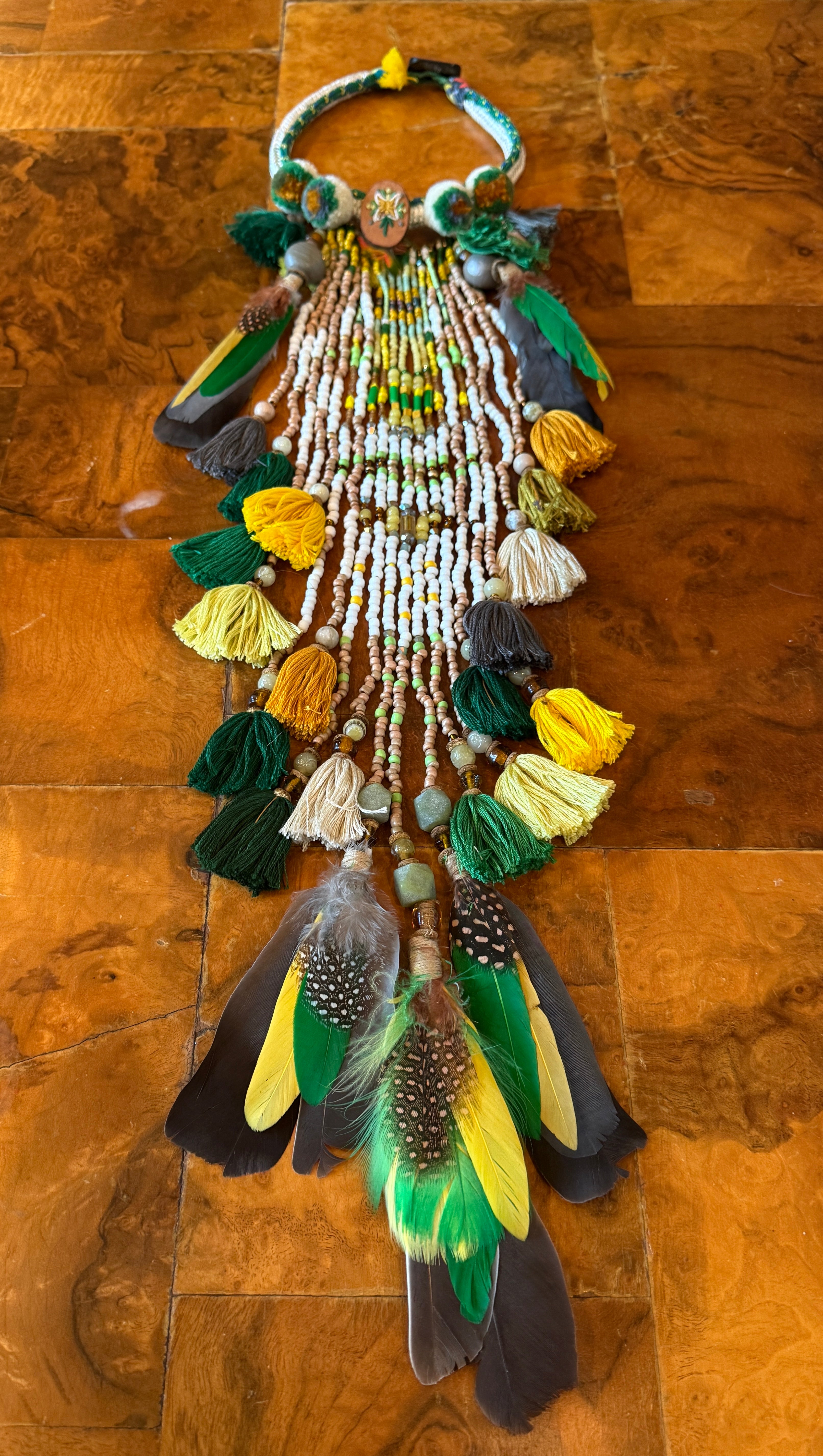 Feather and Beaded Necklace