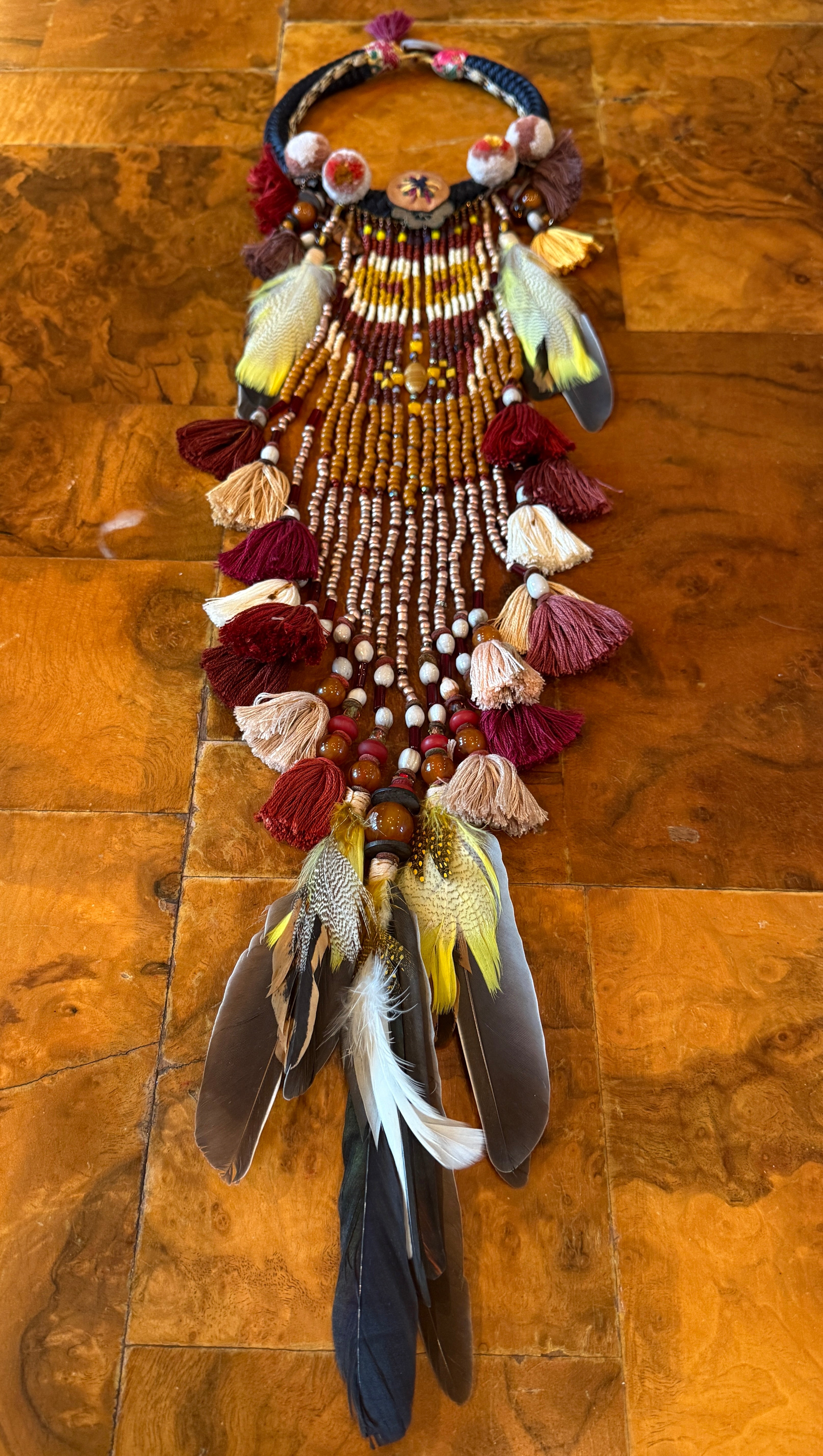 Feather and Beaded Necklace