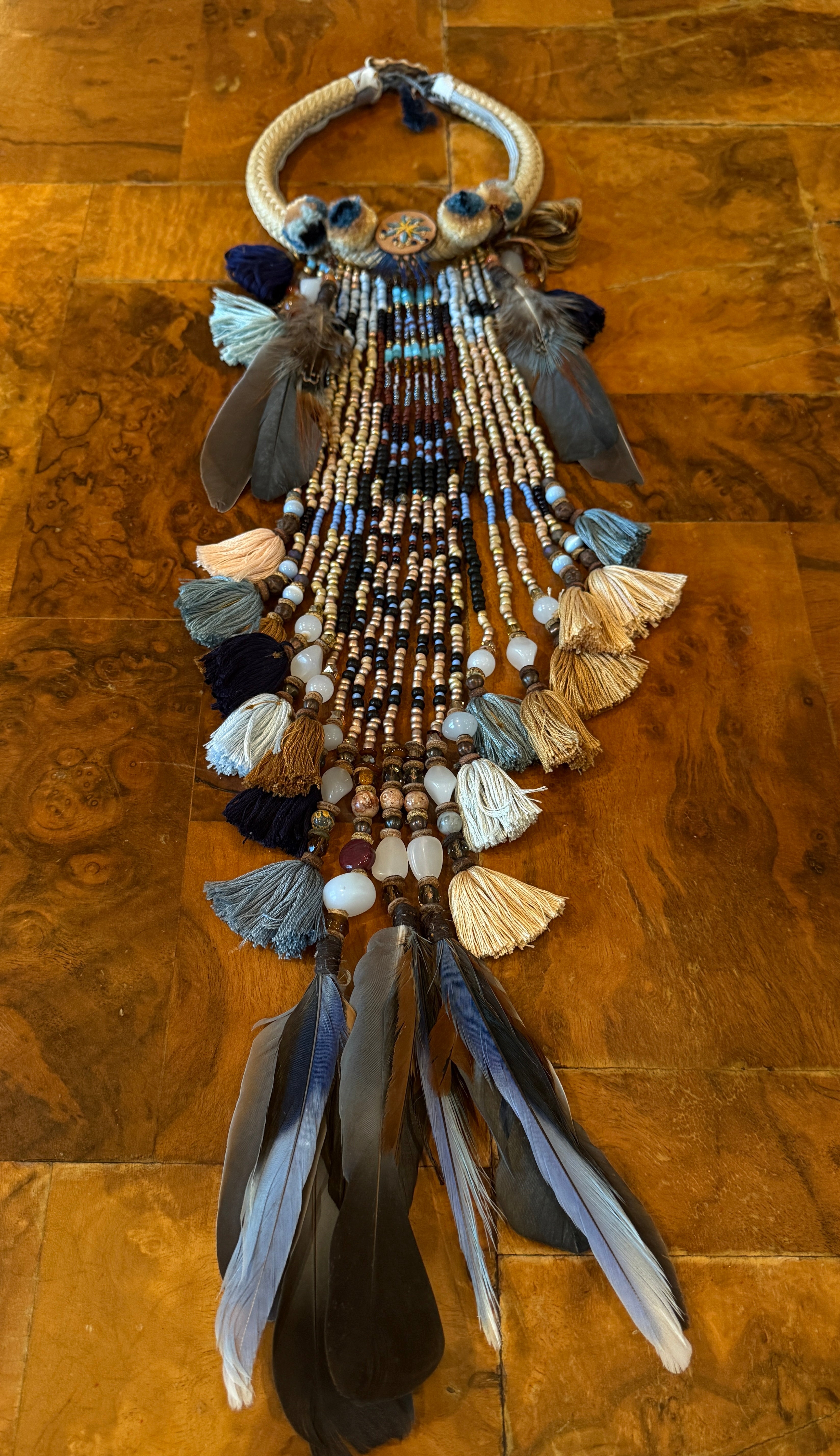 Feather and Beaded Necklace