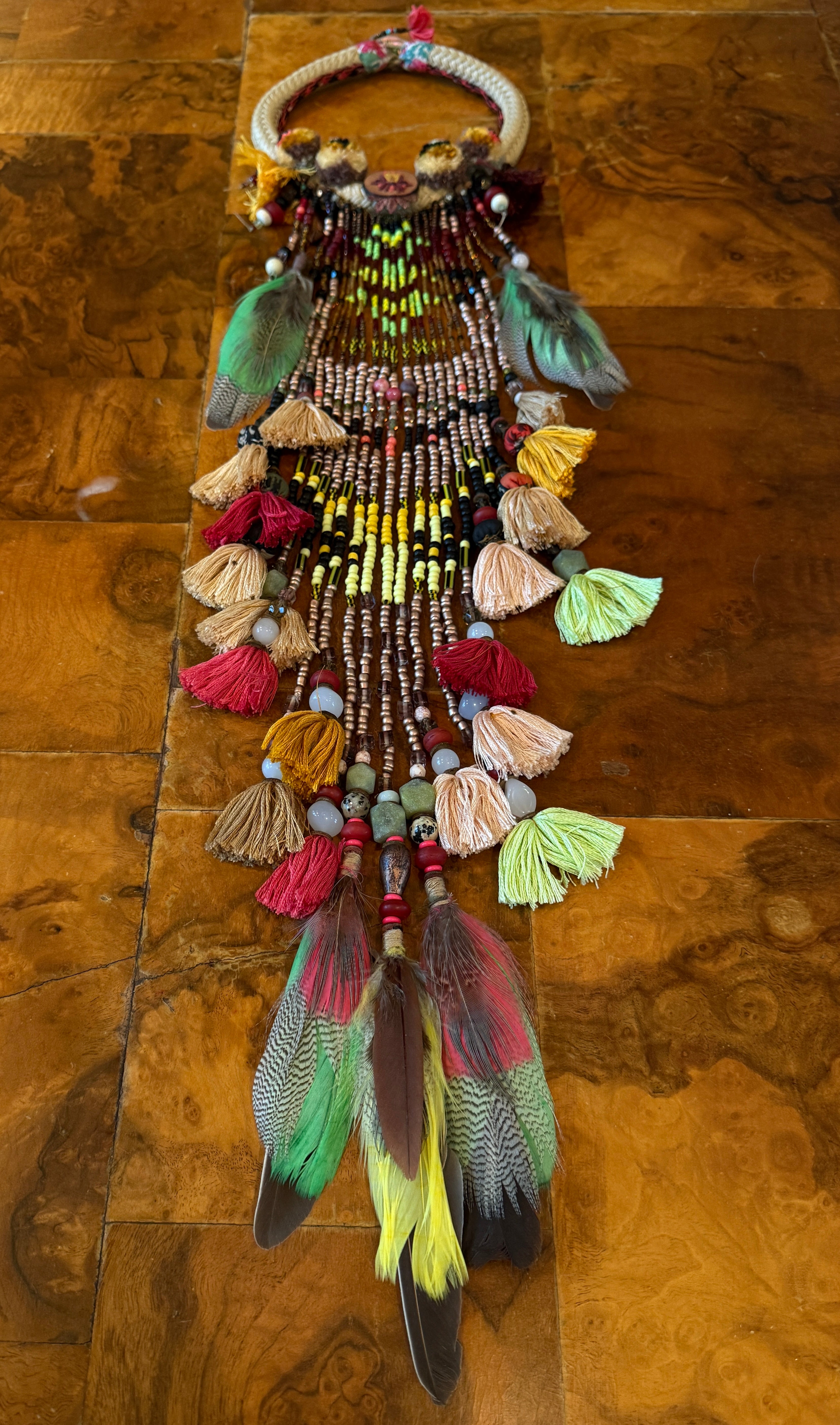 Feather and Beaded Necklace