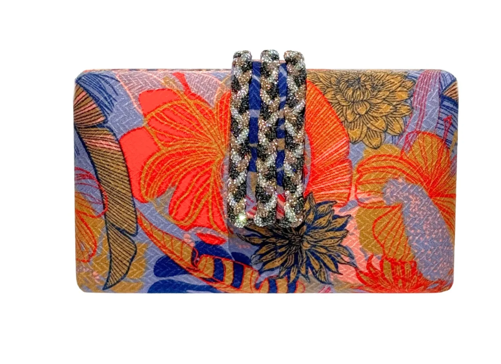Saffron Braided Fringe Clutch front view